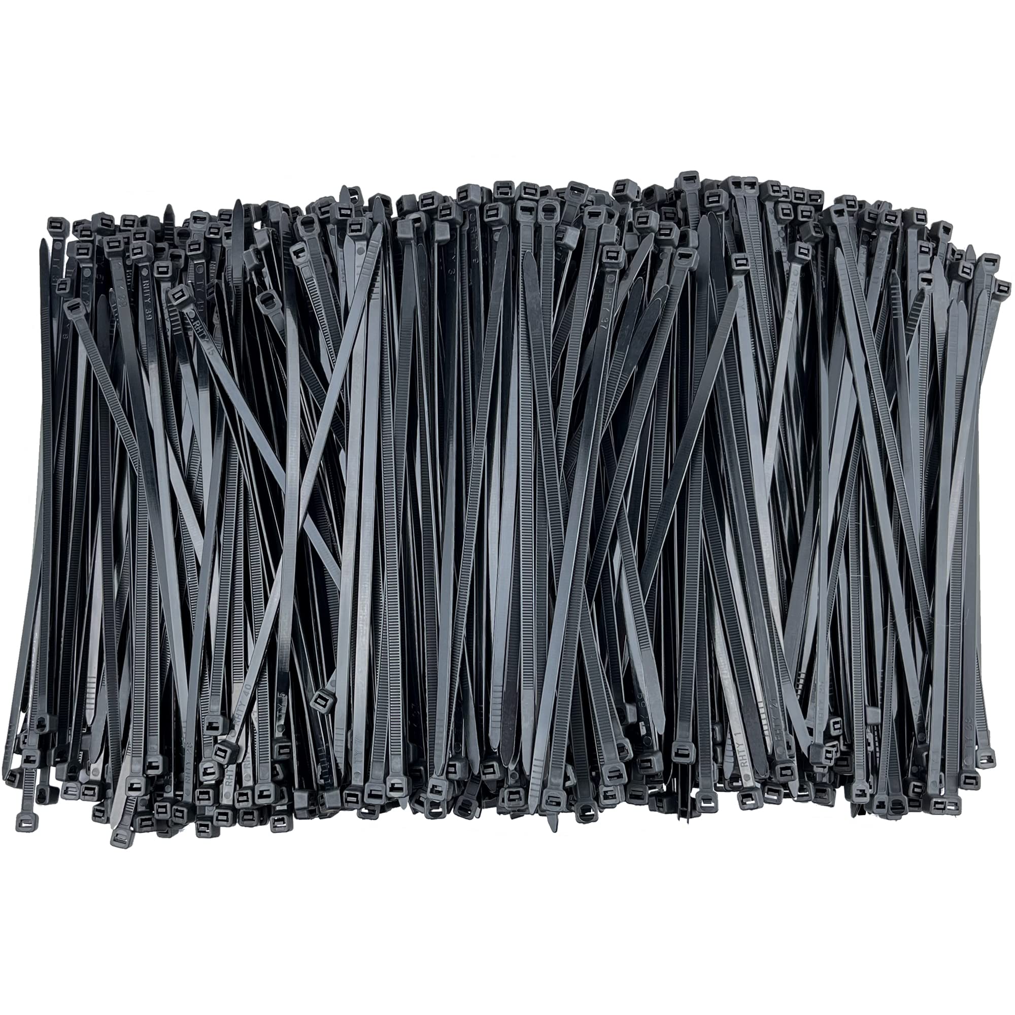 1000 Pack 8 Inch Black Zip Ties - 50lbs Tensile Strength Self-Locking Cable Ties for Indoor & Outdoor Use - Perfect for Organizing Wires, Securing Plants & DIY Projects