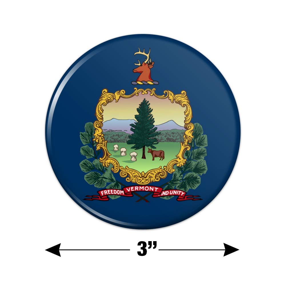 Vermont State Flag Refrigerator Magnet - Strong Kitchen Fridge Locker Decorative Button Magnet for Home, Office, Dorm & Gifts | Perfect for Fridge Organization, School Lockers & Patriotic Decor