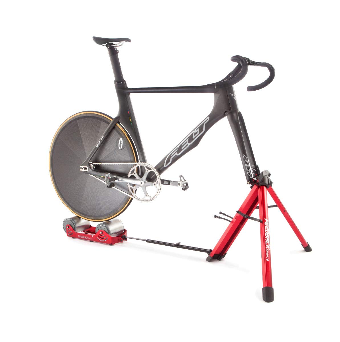 Feedback Sports Omnium Zero-Drive Lightweight Portable Bike Trainer - Zero Resistance for High-Speed Spinning & Realistic Road Feel | Indoor Cycling Training for Home, Gym, or Professional Use