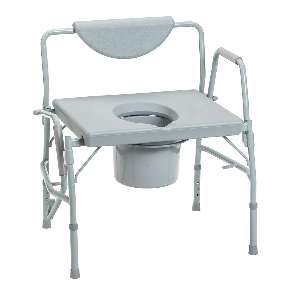 Premium Bariatric Drop Arm Commode - Heavy Duty Toilet Chair for Elderly & Disabled - Adjustable Height, Removable Arms & Pail - Ideal for Home Care, Hospitals & Mobility Assistance