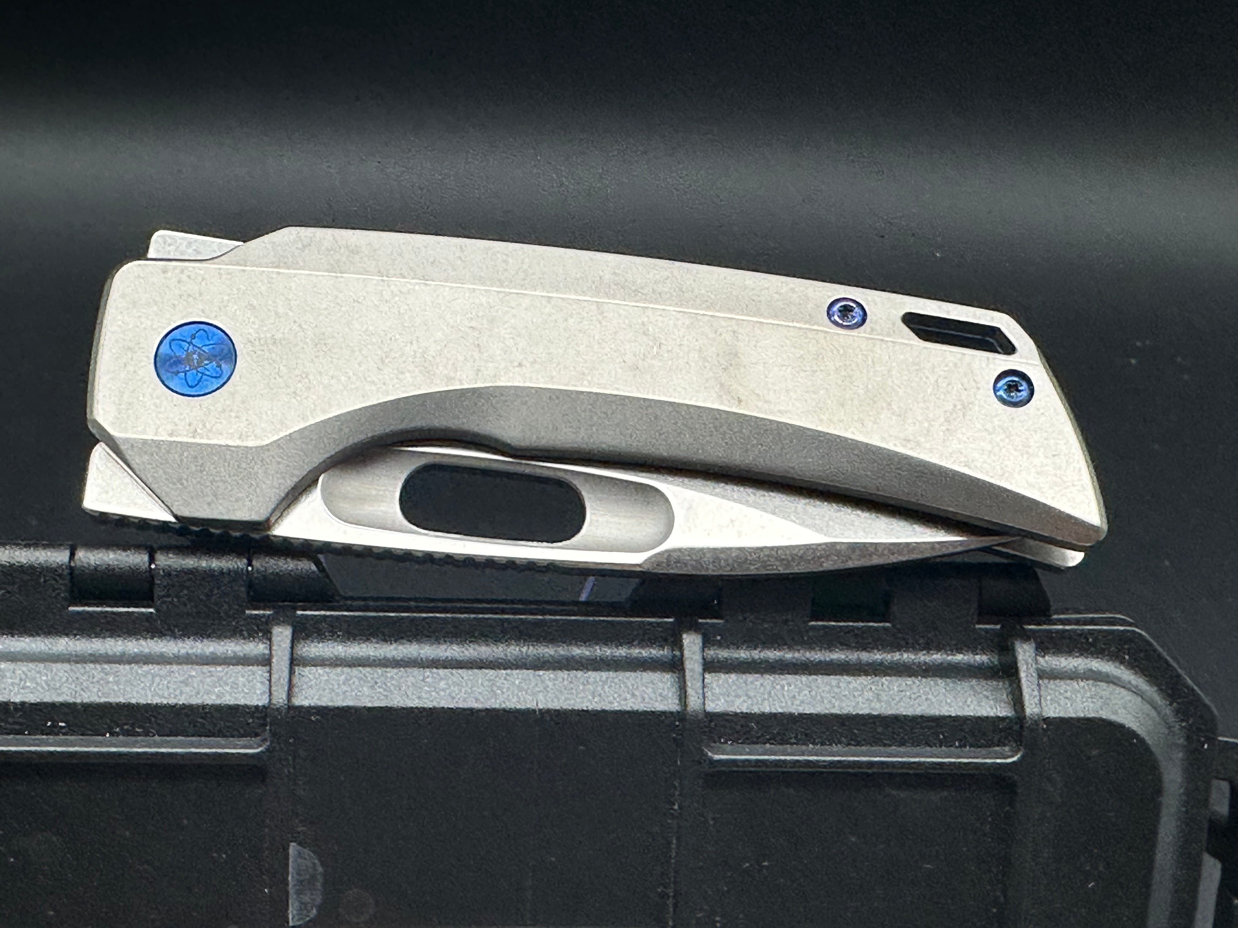 Empedc Nymble M390 Folding Pocket Knife - 4th Gen Custom Anodized Titanium Hardware - EDC Gear for Outdoor Camping, Hiking & Everyday Carry