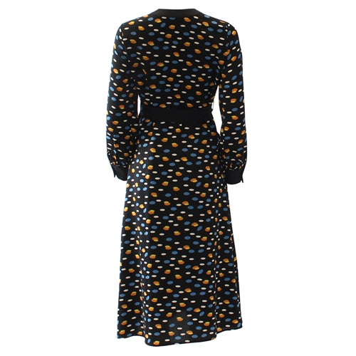Erin Midi Dress - Elegant Black Flowy Dress for Women | Perfect for Office, Date Night & Special Occasions
