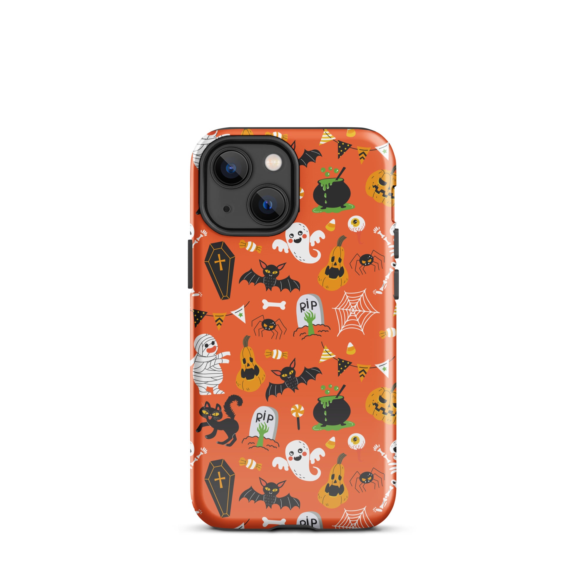 Spooky Night Guardian Premium iPhone Case - Halloween Protective Cover for iPhone 13/14/15 Pro Max - Cute Ghost Design Shockproof Phone Case for Night Out, Party & Daily Use