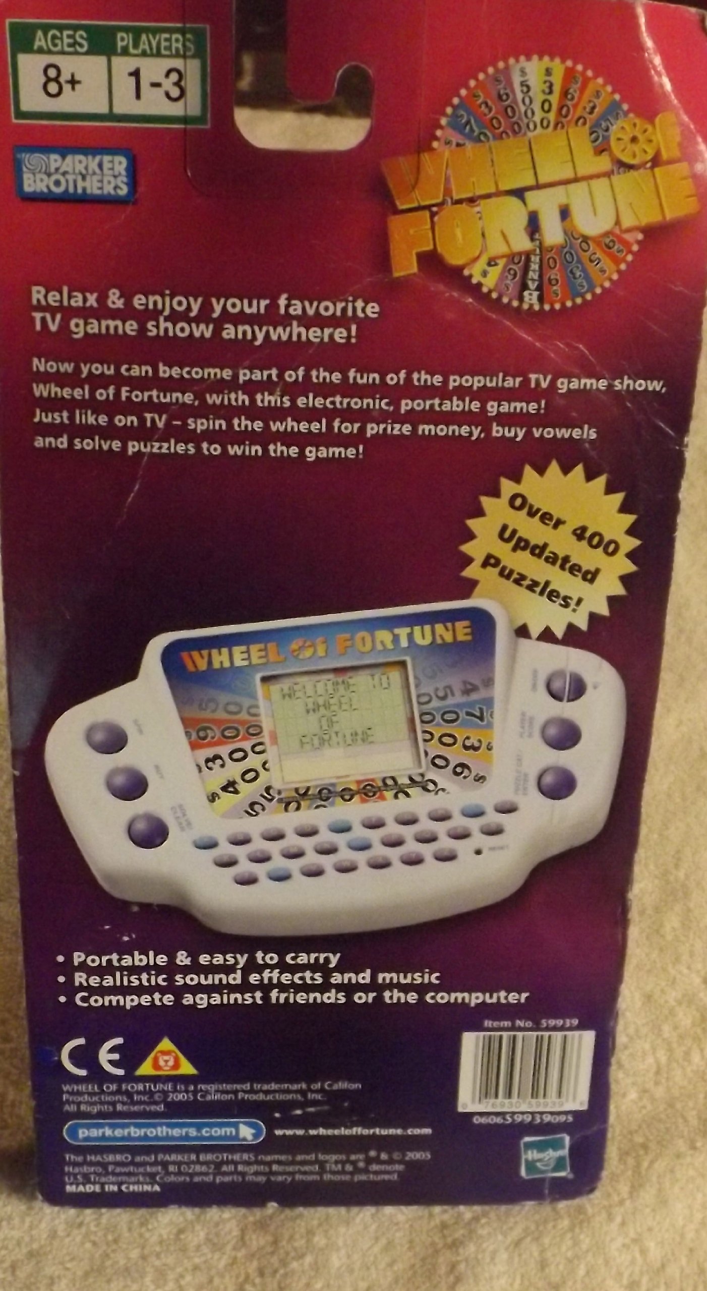 Wheel of Fortune Handheld Electronic Game by Hasbro Gaming - Fun Family Trivia Challenge for Parties & Travel