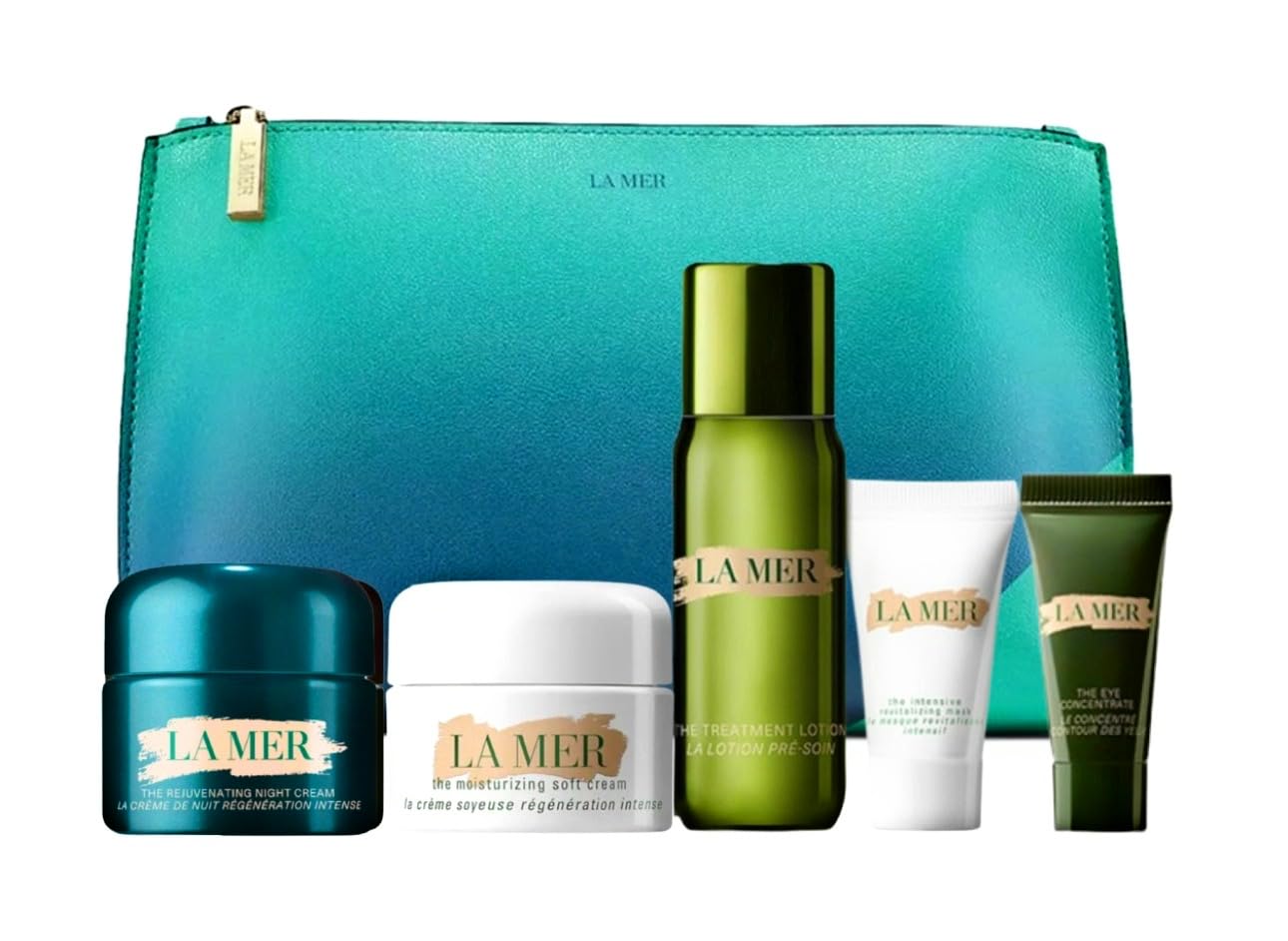 La Mer Skincare Travel Size Gift Set - Lifting & Firming Mask, Regenerating Serum, Eye Concentrate & Treatment Lotion | Luxury Skincare for Travel, Holidays & Gifts