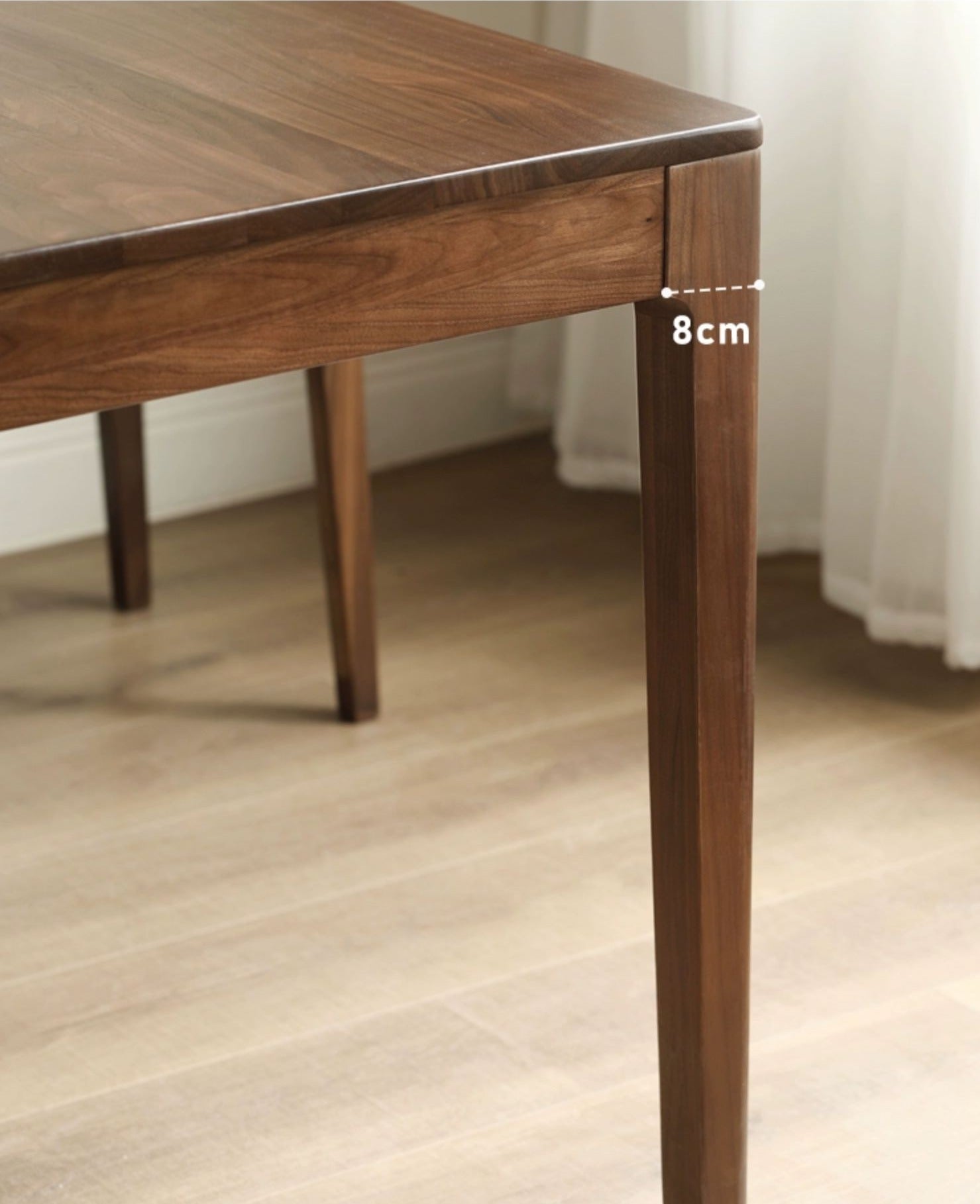 Premium Black Walnut Solid Wood Rectangular Dining Table - 6-Seater Rustic Farmhouse Style for Dining Room & Kitchen | Handcrafted Eco-Friendly Furniture