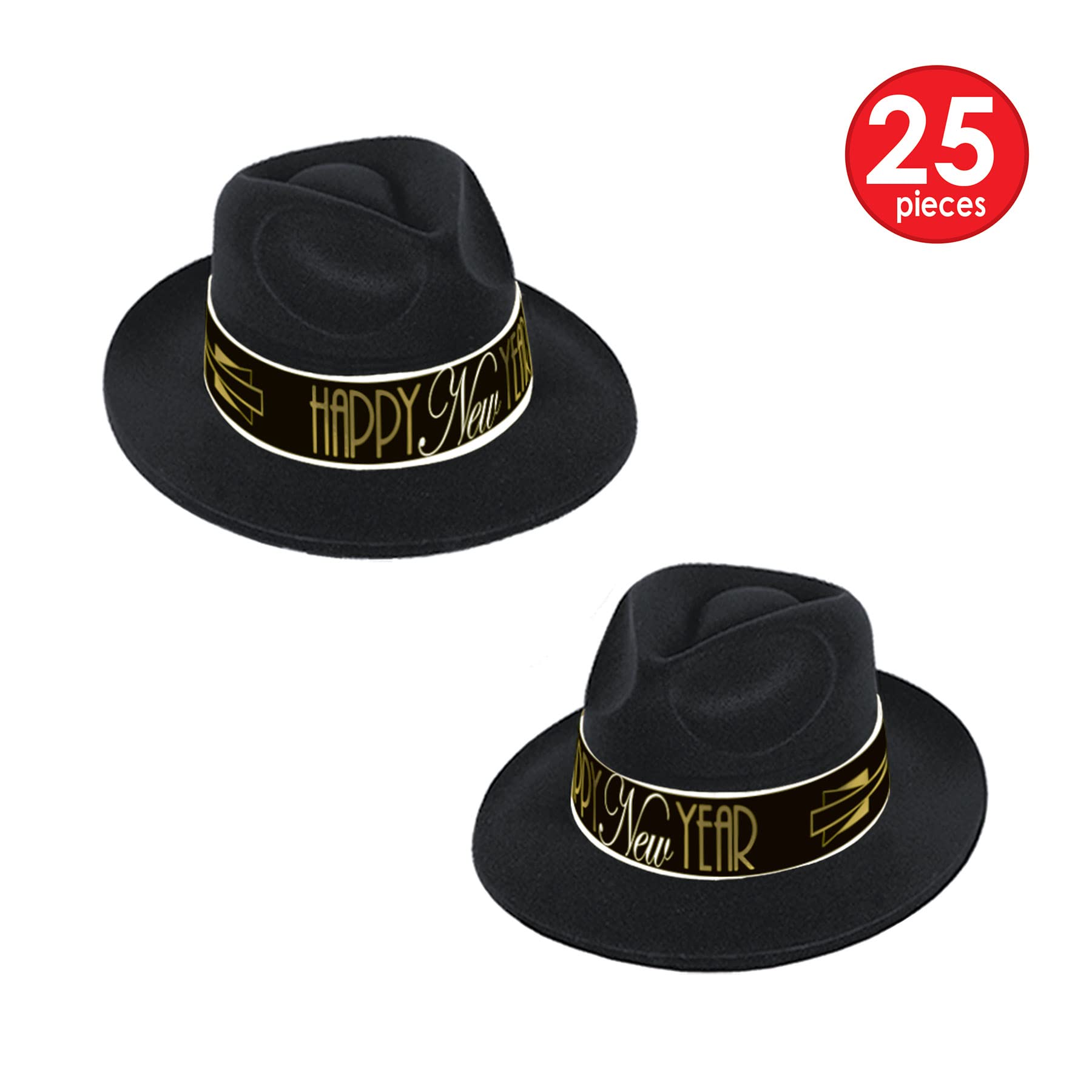 Beistle New Year's Eve Party Hats - Set of 12 Black Gold White Celebration Hats for Adults & Kids - Perfect for NYE Countdown, Birthday Parties & Festive Celebrations
