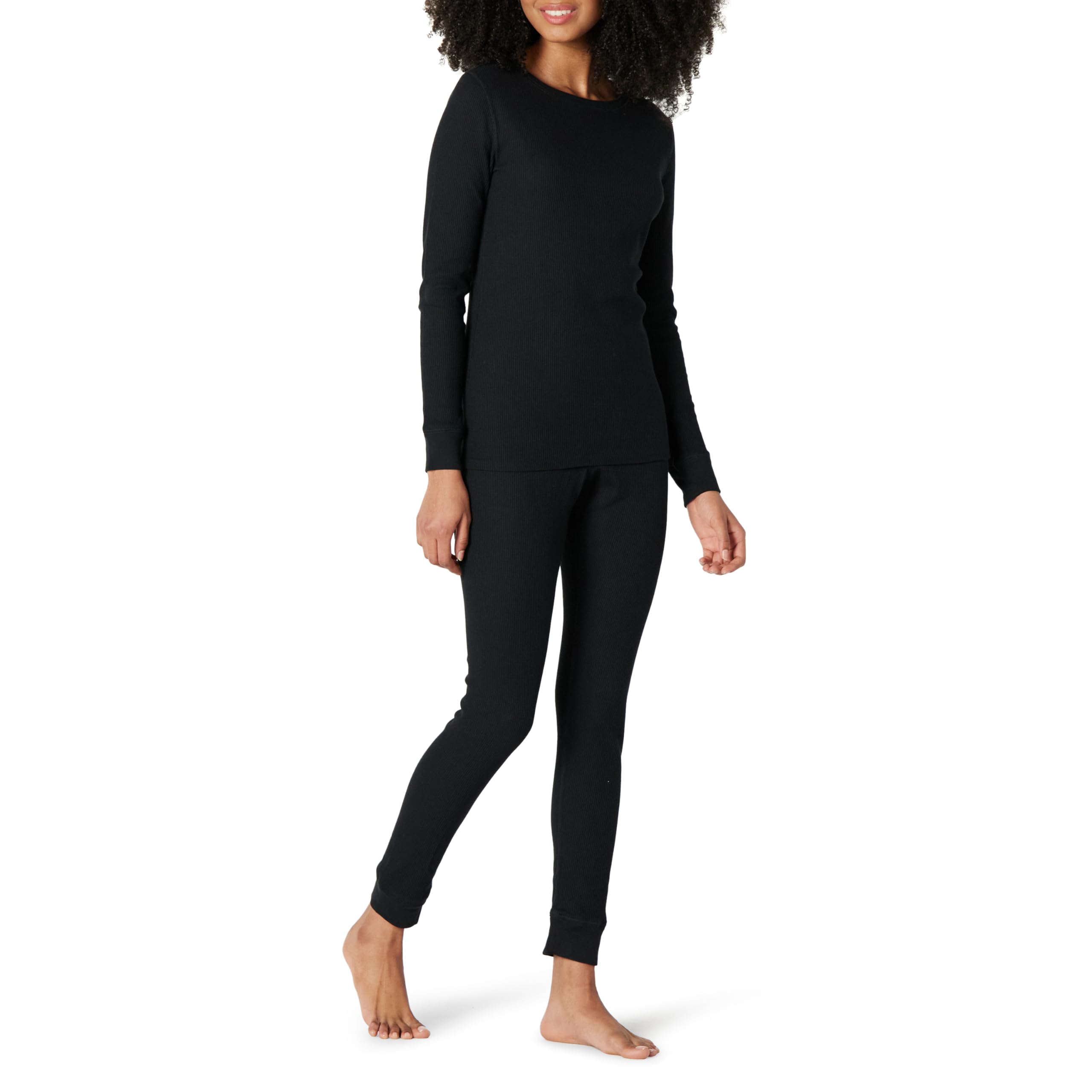 Amazon Essentials Women's Waffle Knit Snug Fit Pajama Set - Soft & Comfortable Sleepwear for Lounge & Relaxation at Home