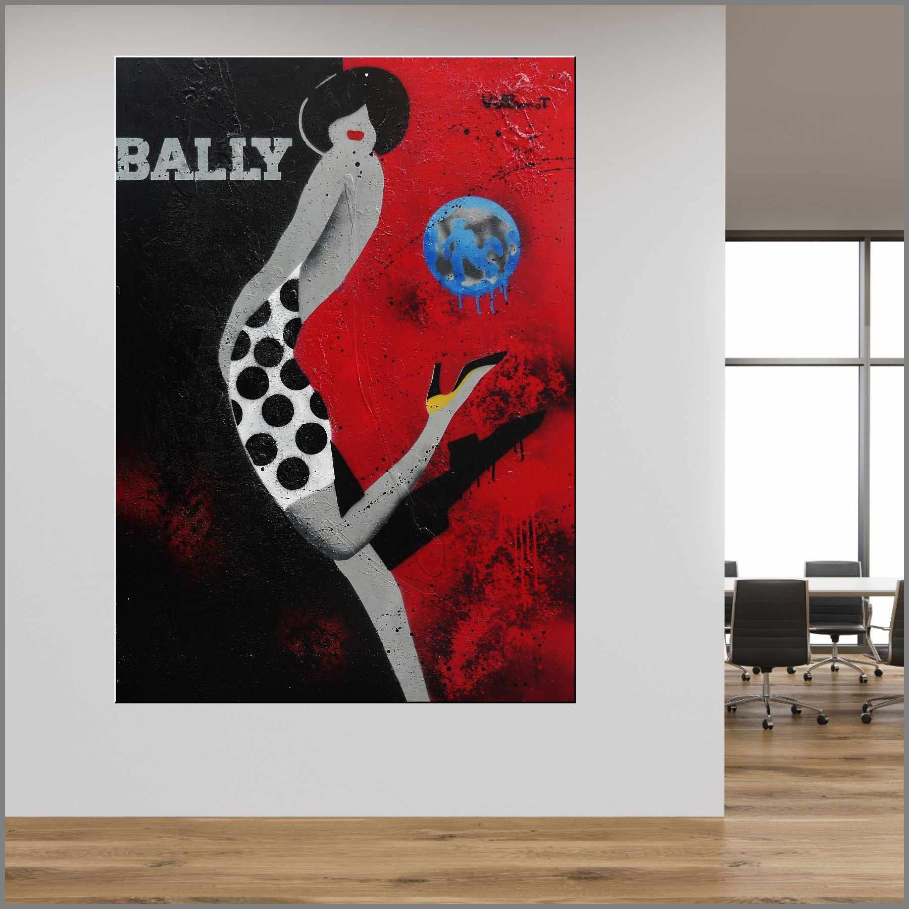 Bally 'She's Got Legs' 140cm x 100cm Textured Urban Pop Art Canvas Painting - Perfect for Modern Living Room, Office & Contemporary Home Decor