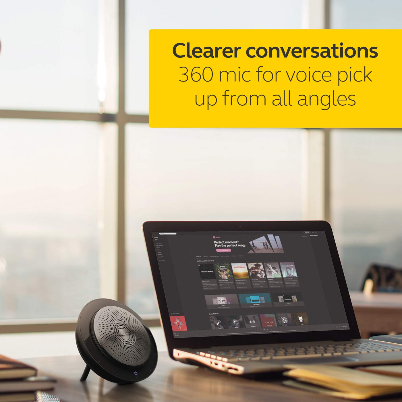 Jabra Speak 710 MS Wireless Bluetooth Speakerphone with USB Adapter - Portable Conference Speaker for Crystal Clear Calls | Certified for Microsoft Teams, Zoom & Skype | Perfect for Home Office, Remote Work & Business Meetings Anywhere