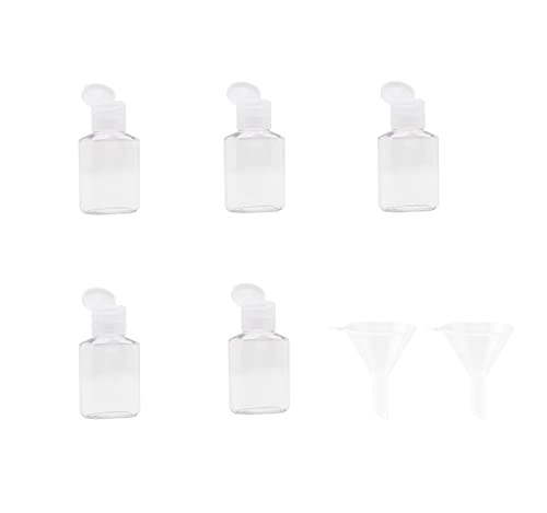 1 oz Clear Refillable Travel Bottles (5-Pack) - Leak-Proof Flip Top Squeezable Containers for Hand Sanitizer, Lotion & Cosmetics | Perfect for TSA Carry-On, Gym & Vacation Toiletries