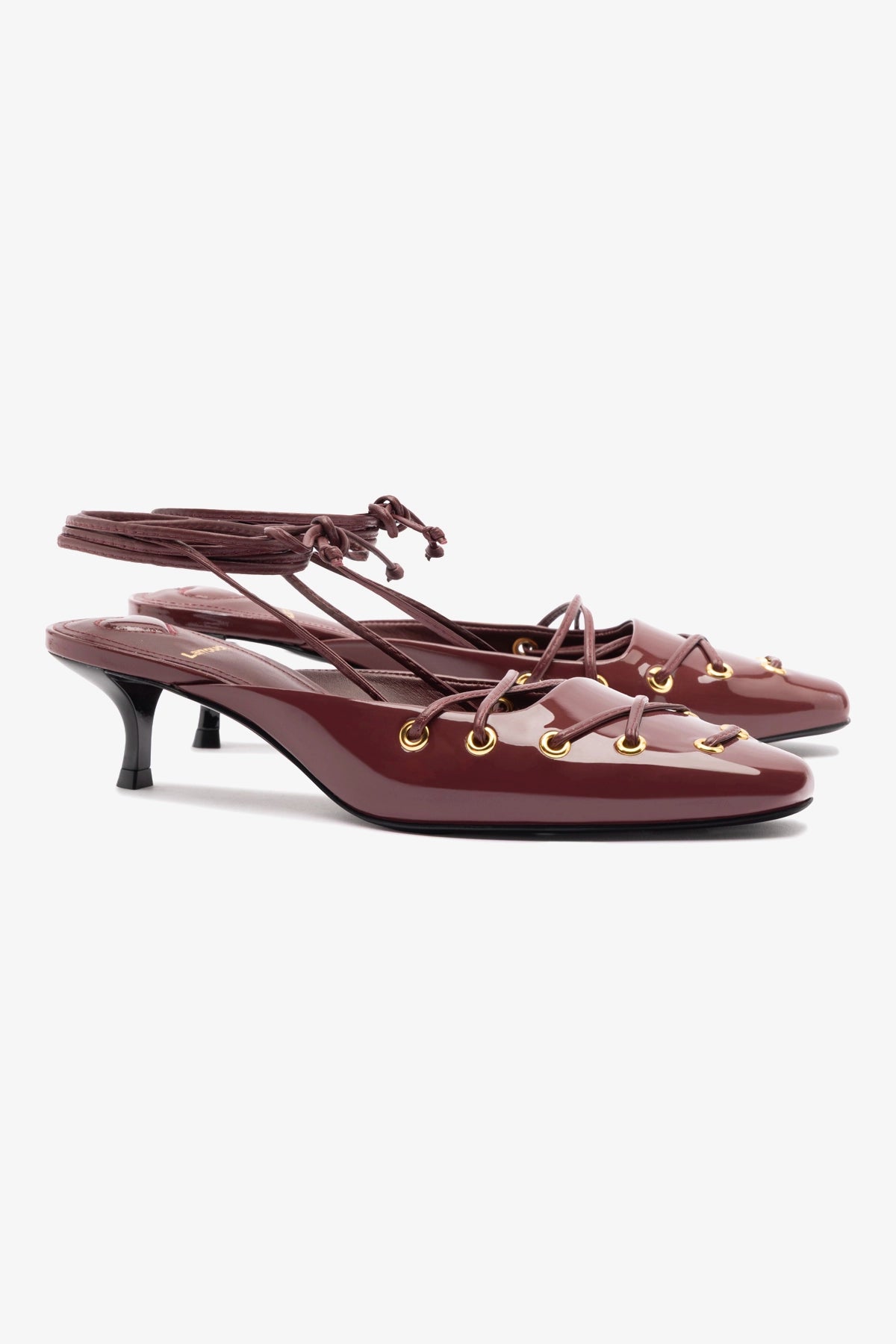 Amal Lace Up Pump Women's Burgundy Leather Dress Shoes - Elegant Heels for Office, Party & Special Occasions