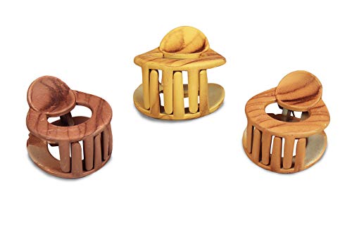 Delush Medium Size Wooden & Plastic Hair Clips for Women & Girls - Fashion Hair Clutches for Styling, Ponytails & Everyday Use