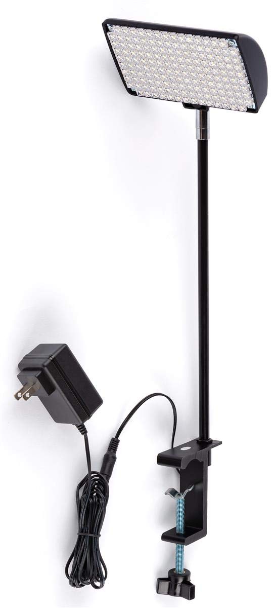Displays2go Trade Show Booth Lighting - 12W LED Clip On Lights for Events, Expos, Weddings & Exhibitions | Portable Display Lighting for Booths, Stages & Backdrops (LED12W01BK)