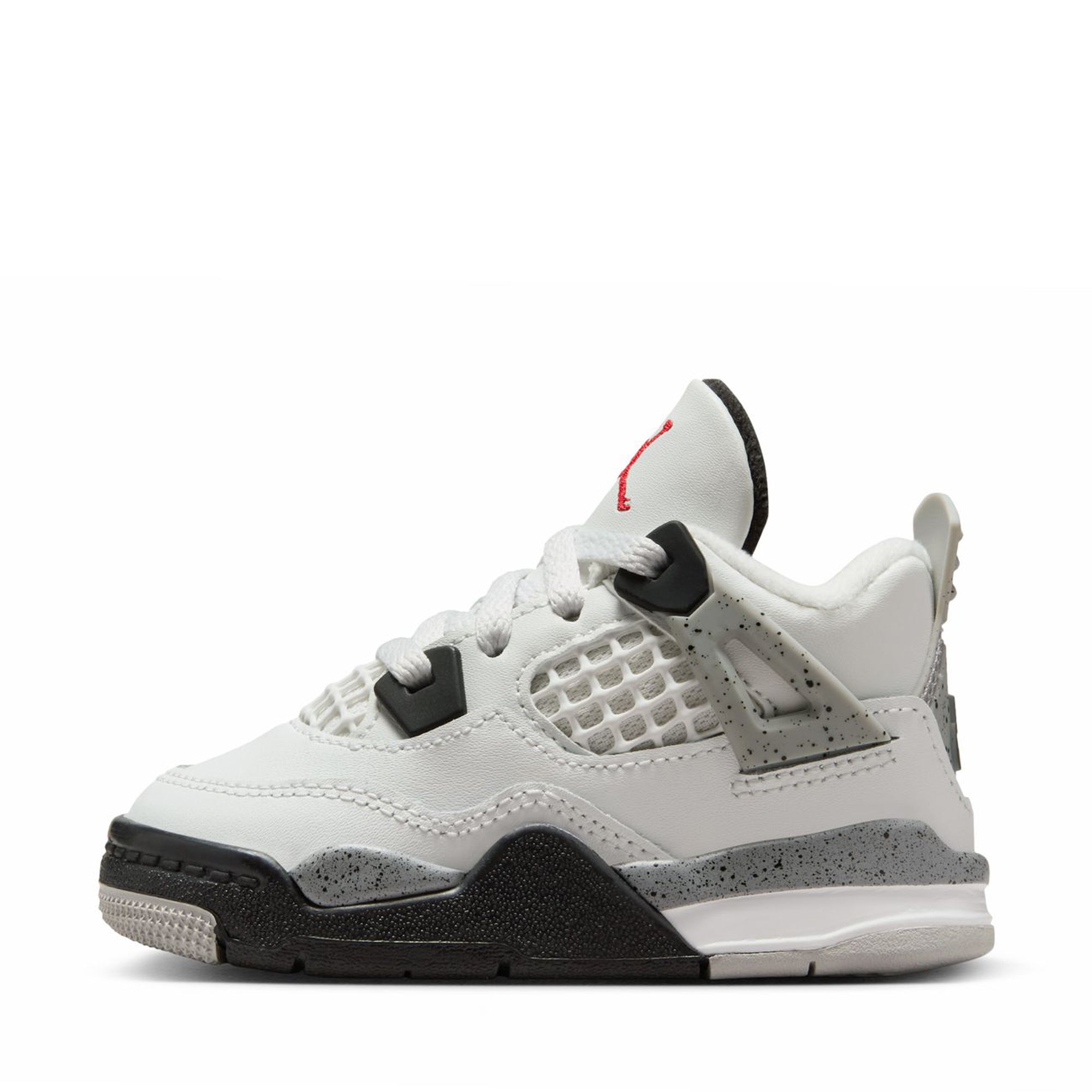 Jordan 4 Retro 'White Cement' (TD) Men's Basketball Shoes - Summit White/Fire Red - Classic Retro Sneakers for Streetwear & Basketball Games