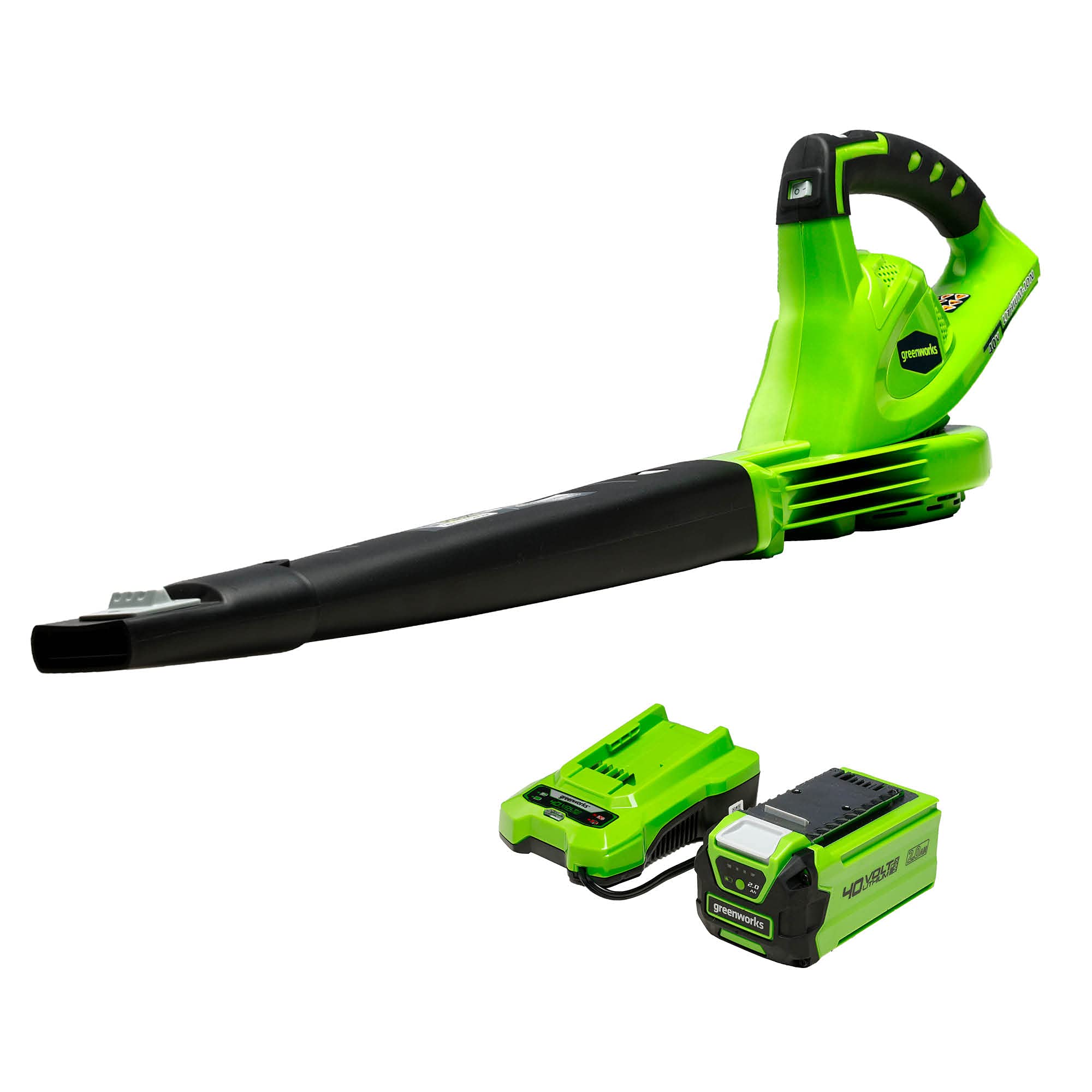 Greenworks 40V Cordless Leaf Blower & Sweeper - 150 MPH High Speed, Lightweight & Quiet, with 2.0Ah Battery & Charger - Ideal for Yard Cleaning, Leaf Removal, Dust Clearing, Light Snow Blowing - Perfect for Home Lawn Maintenance, Driveway Cleaning & Garden Care