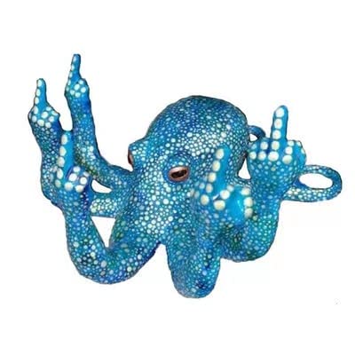 Luminous Octopus Statue - Mother of Pearl Resin Sculpture for Indoor & Outdoor Home Decor, Garden Ornament (Blue) | Perfect for Coastal Theme Decor, Beach House Accents, and Unique Gift Ideas