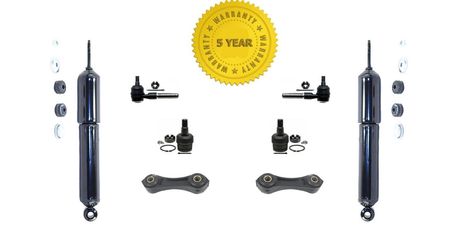Mac Auto Parts 143823 8Pc Suspension Kit for Ford Ranger 2WD - Ball Joints, Tie Rods, Sway Links & Shocks Replacement | Off-Road & Daily Driving Upgrade