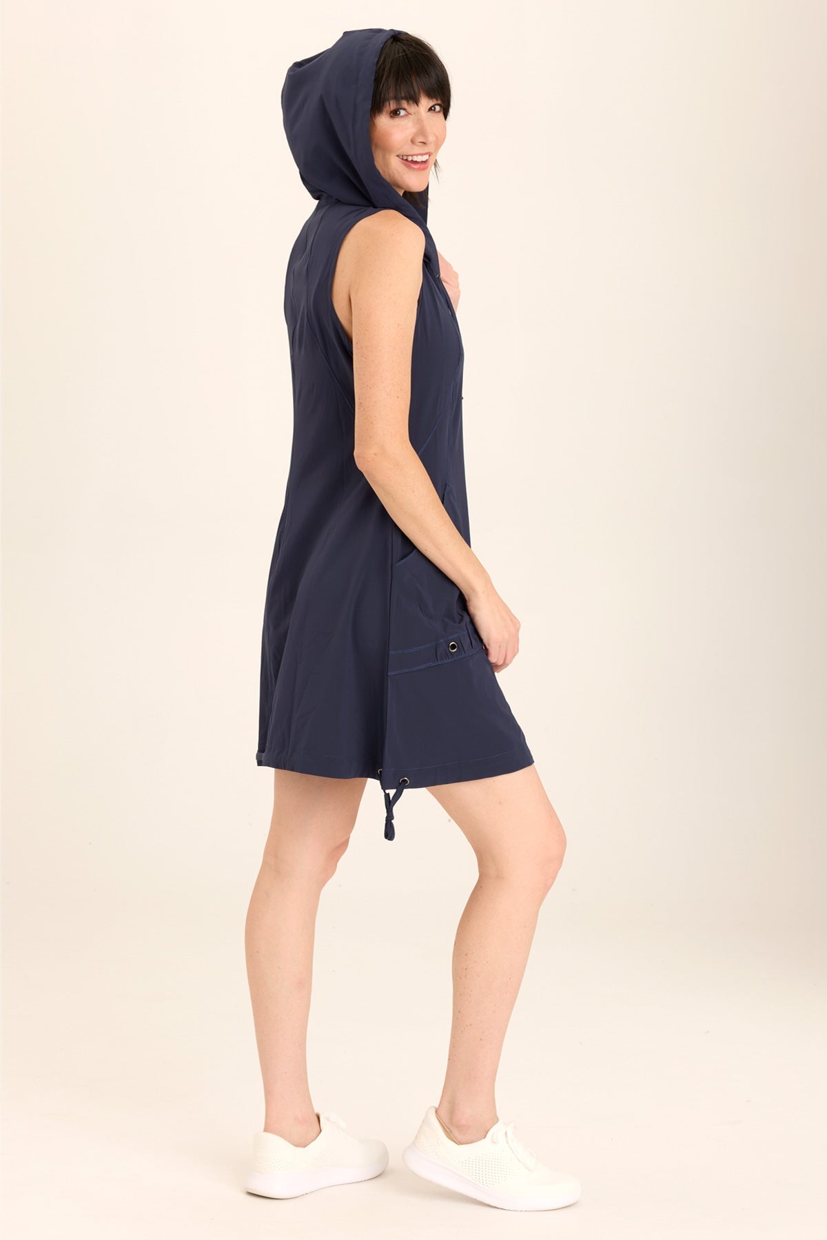 Sumi Active Whisper Stretch Hooded Cargo Mini Dress for Women - Lightweight Workout & Streetwear Fashion - Perfect for Yoga, Running, and Casual Outfits