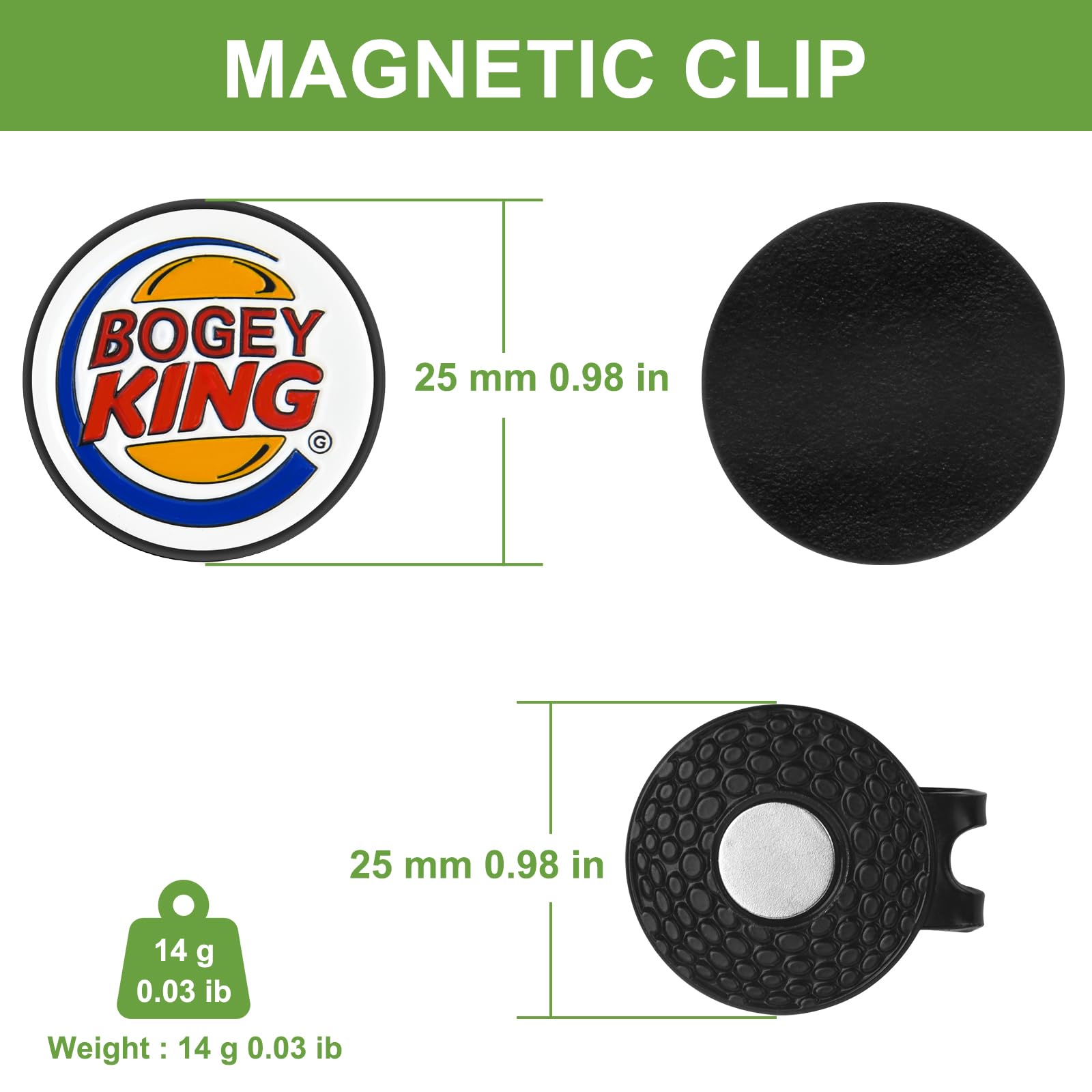 Funny Magnetic Golf Ball Marker with Hat Clip - 25mm Golf Accessories for Men | Perfect Golf Gifts & Tournament Essentials