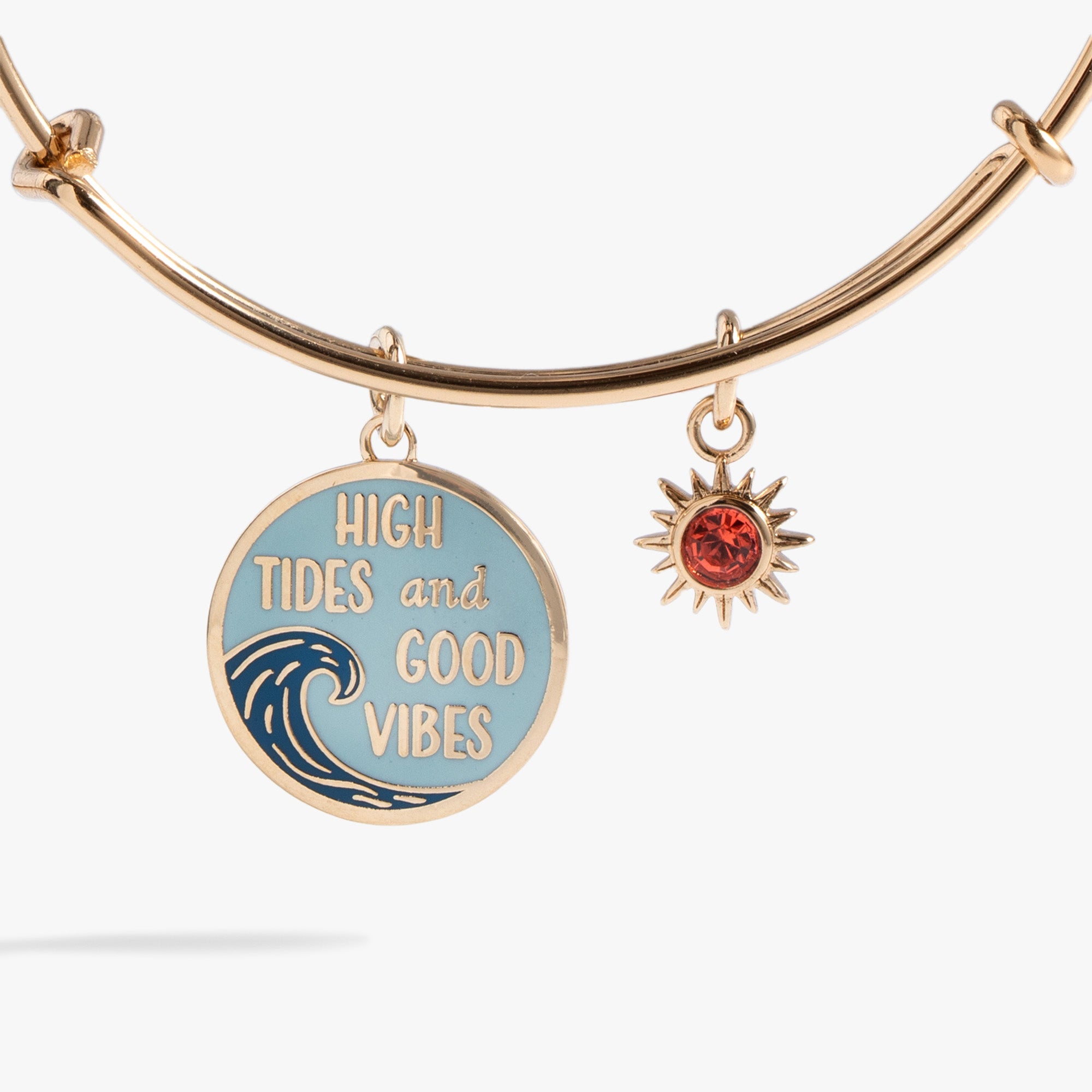 High Tides Good Vibes Charm Bangle - Stylish Beach Jewelry for Women | Perfect for Summer Vacations, Beach Parties & Boho Fashion