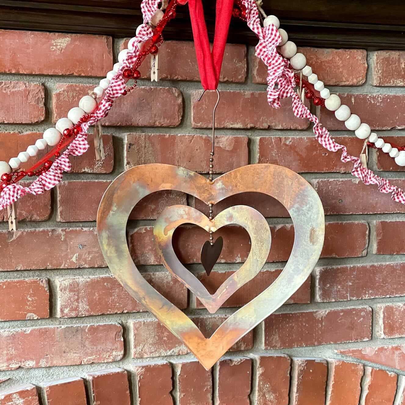 Triple Spinning Heart Ornament - Elegant Hanging Decor for Christmas Tree, Home, and Party | Perfect Gift for Valentine's Day, Weddings & Anniversaries