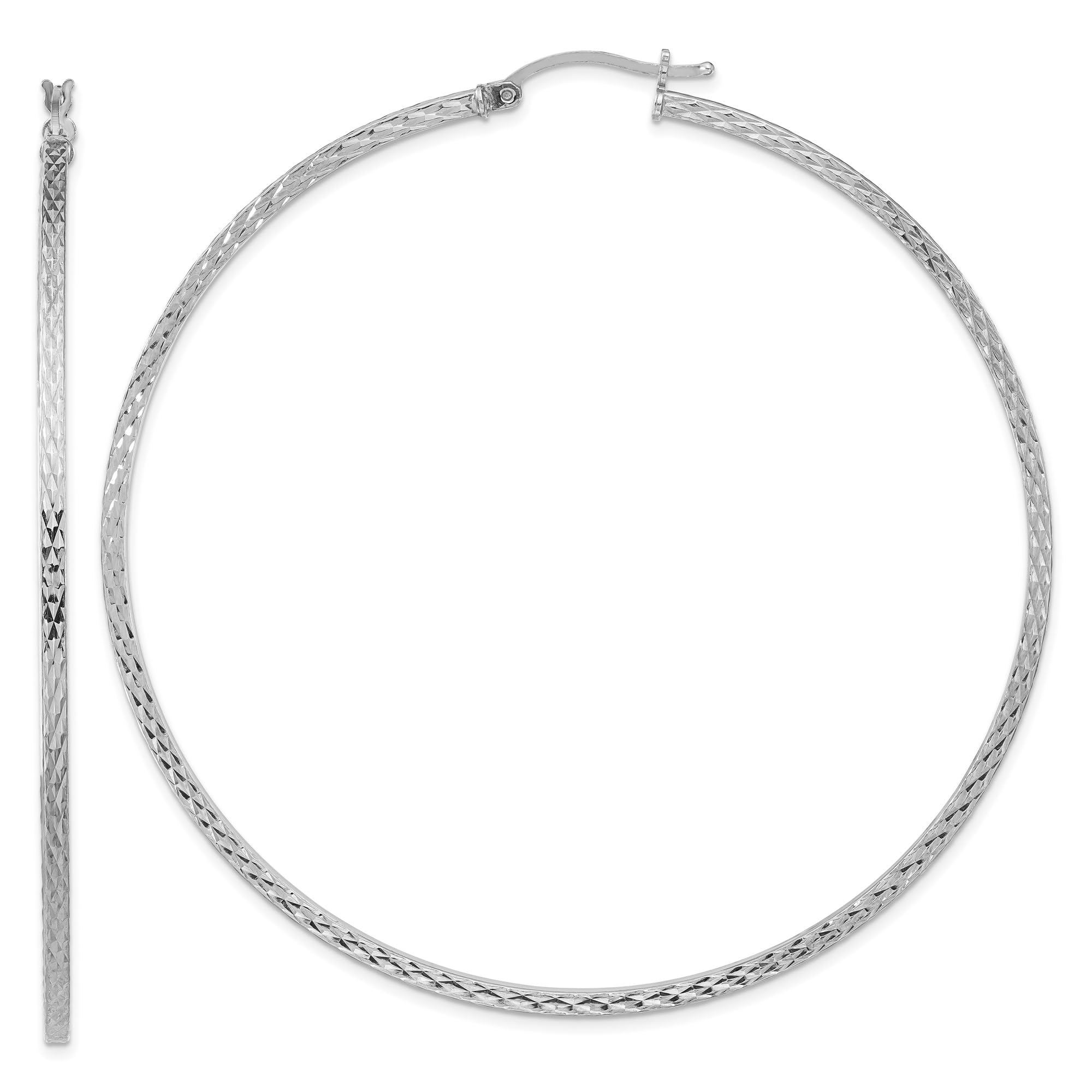 925 Sterling Silver Square Tube Round Extra Large Hoop Earrings for Women - Trendy Chunky Statement Jewelry for Parties, Weddings & Everyday Wear