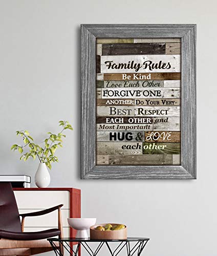 Sweet Family Saying Wall Art - Framed Farmhouse Decor Canvas Print for Living Room & Family Room (30x40 Inches, Brown) | Rustic Home Decor, Wall Hangings for Cozy Spaces