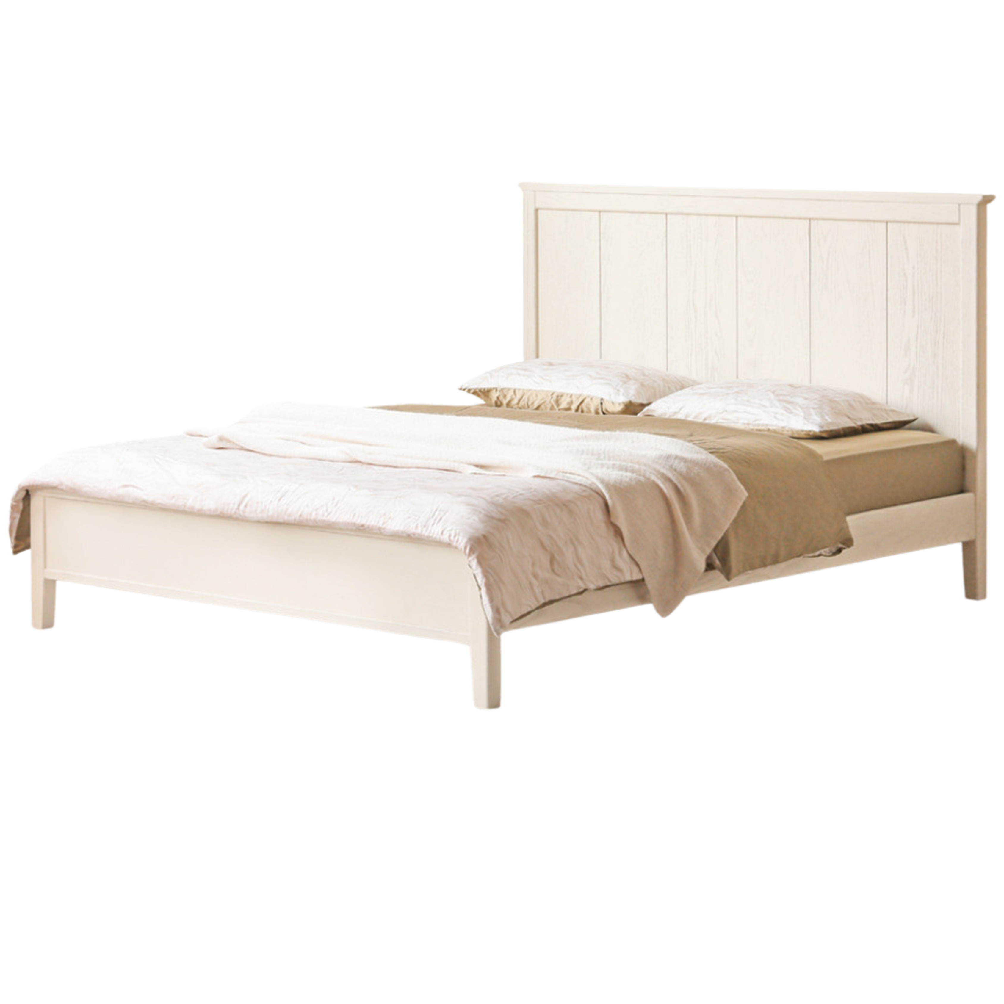 warm white semi-enclosed solid wood bed