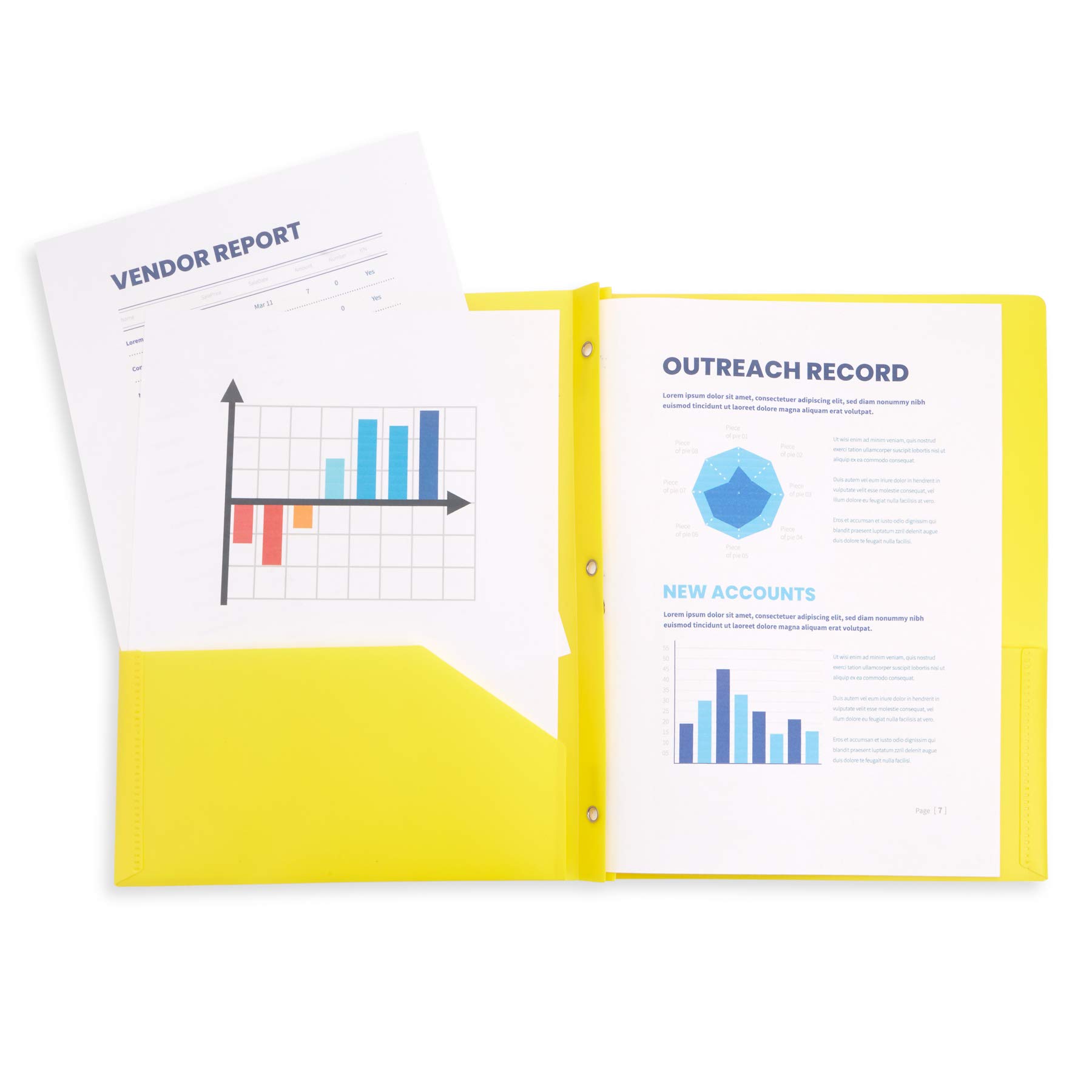 6-Pack Multicolor 3-Prong Plastic Folders for School, Home & Office - Organize Documents, Assignments & Files with Style