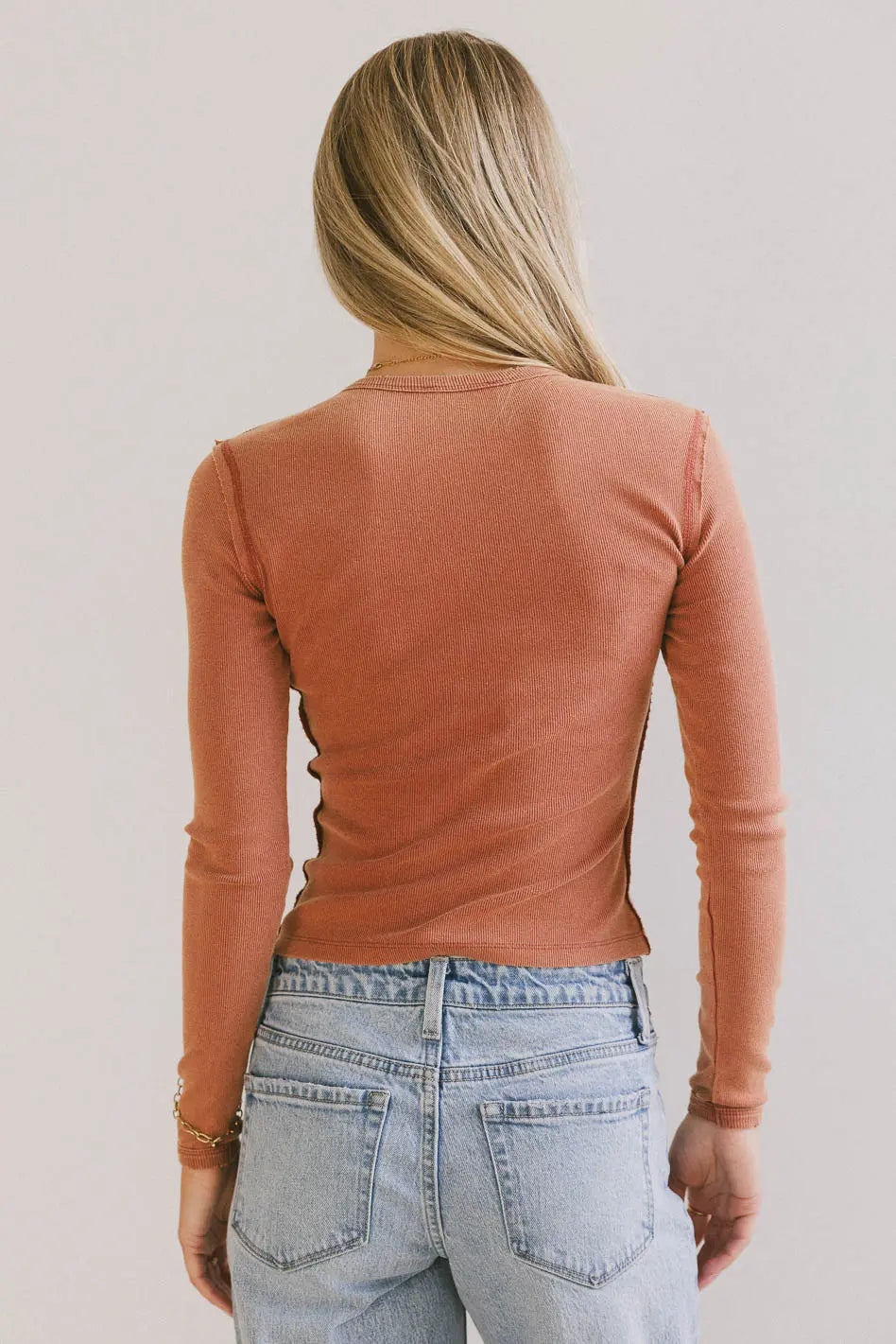 Lexie Ribbon Knit Ribbed Top for Women - Soft Stretch Red Blouse, Casual & Layering Essential for Everyday Wear