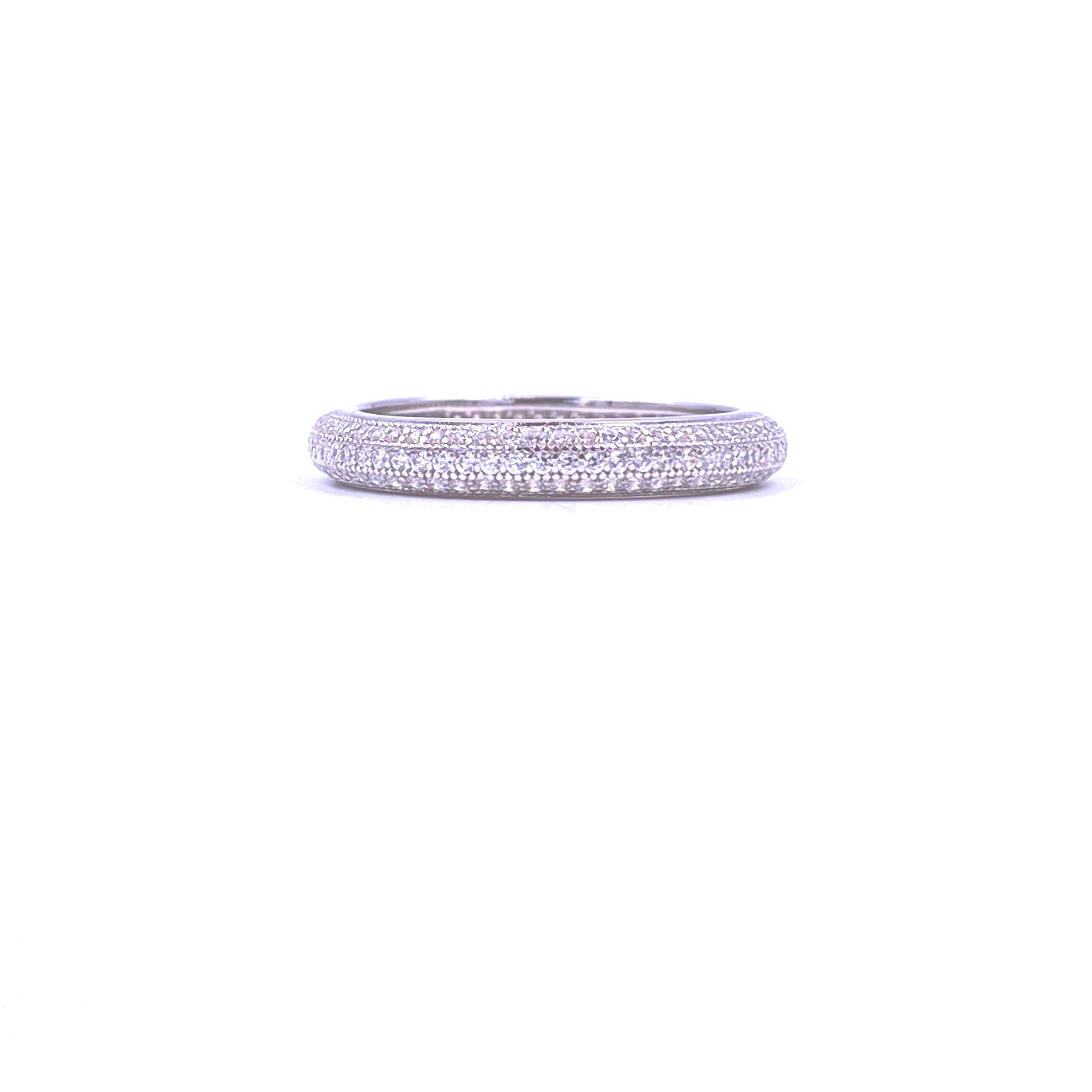 Ashley Gold Sterling Silver Plated Cubic Zirconia Eternity Band Ring for Women - Perfect for Weddings, Anniversaries & Special Occasions