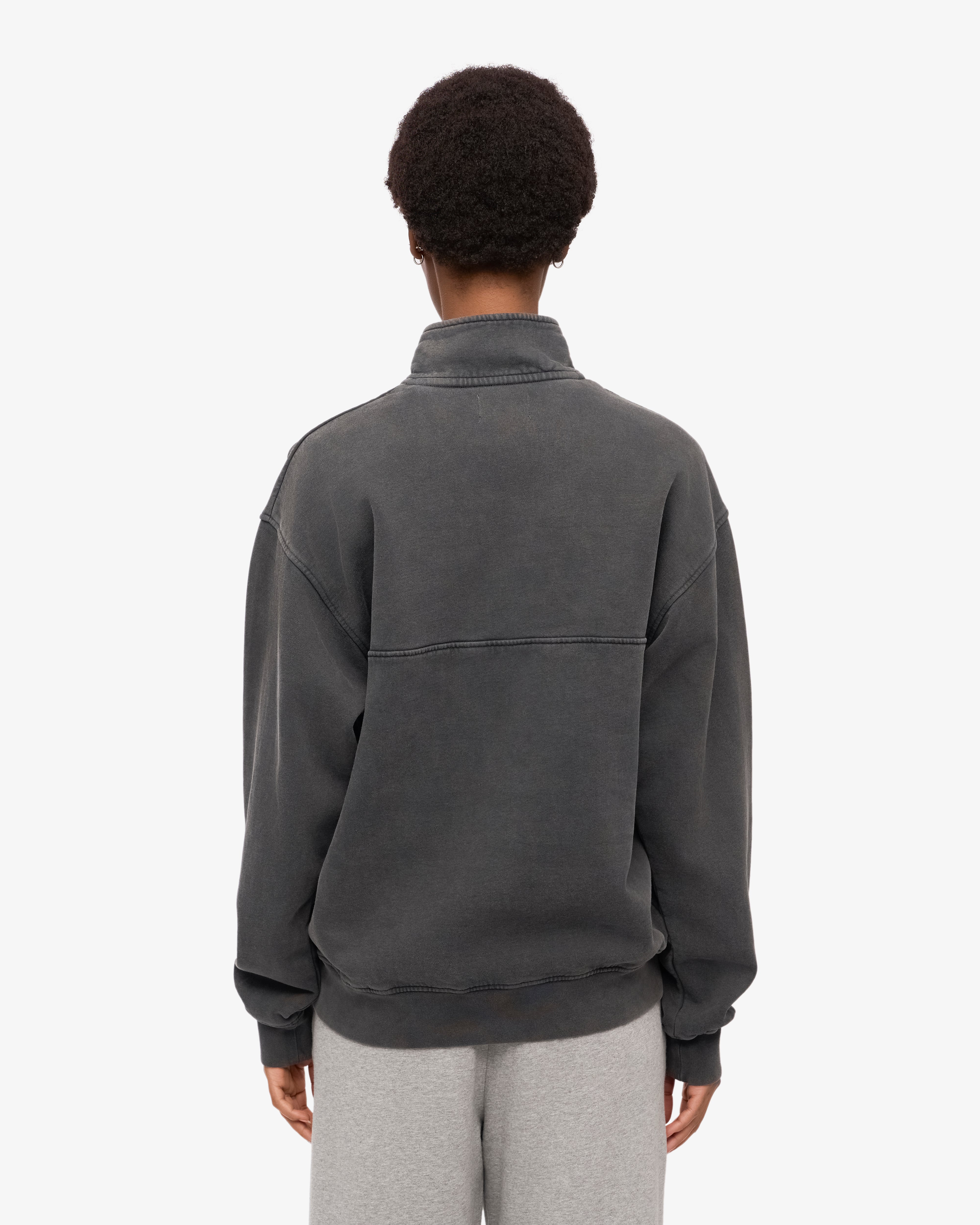 Organic Quarter Zip Sweatshirt for Men & Women | Faded Black | Soft & Comfortable Pullover | Perfect for Casual Wear, Outdoor Activities & Layering
