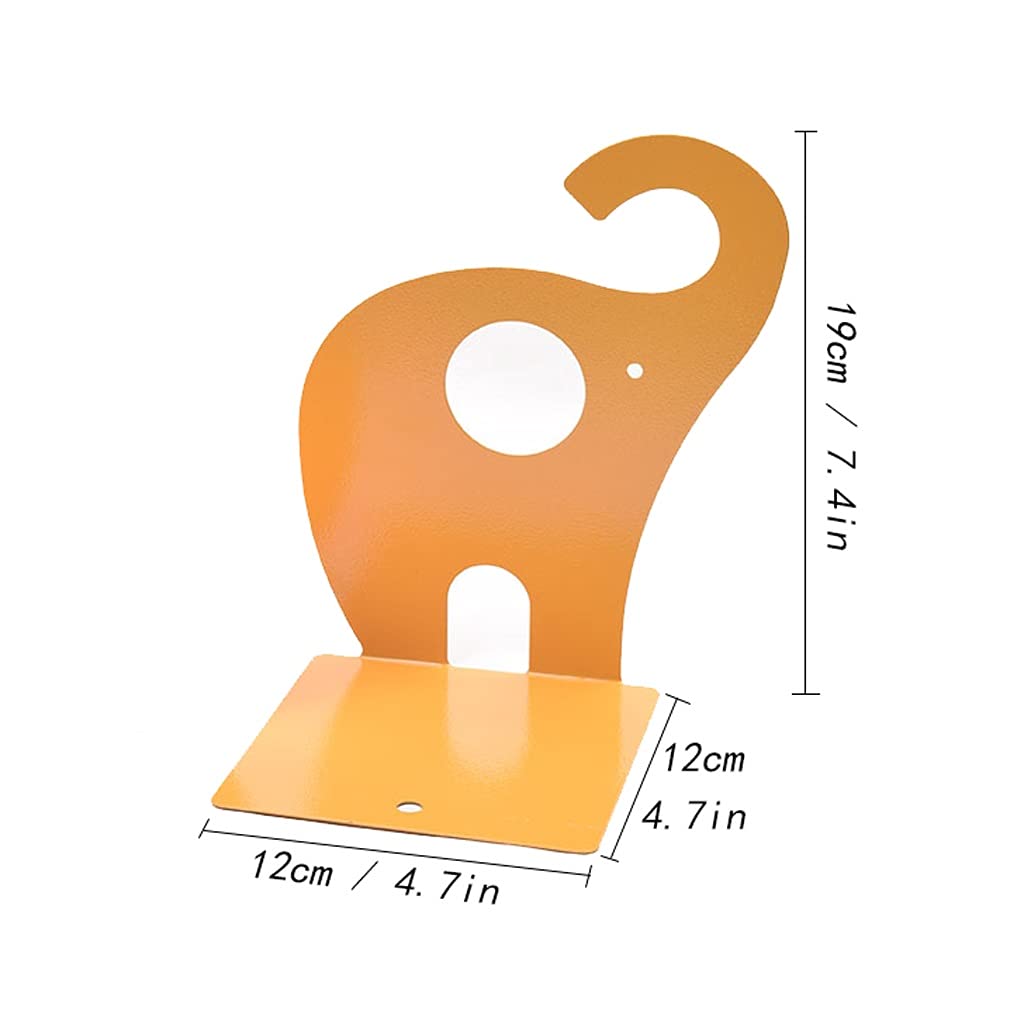 Elephant-Shaped Bookends for Heavy Books - Anti-Slip Decorative Book Holder, Student Desktop Organizer, Bookshelf Decor (Red) - Perfect for Home Office, Study Room & Library Storage