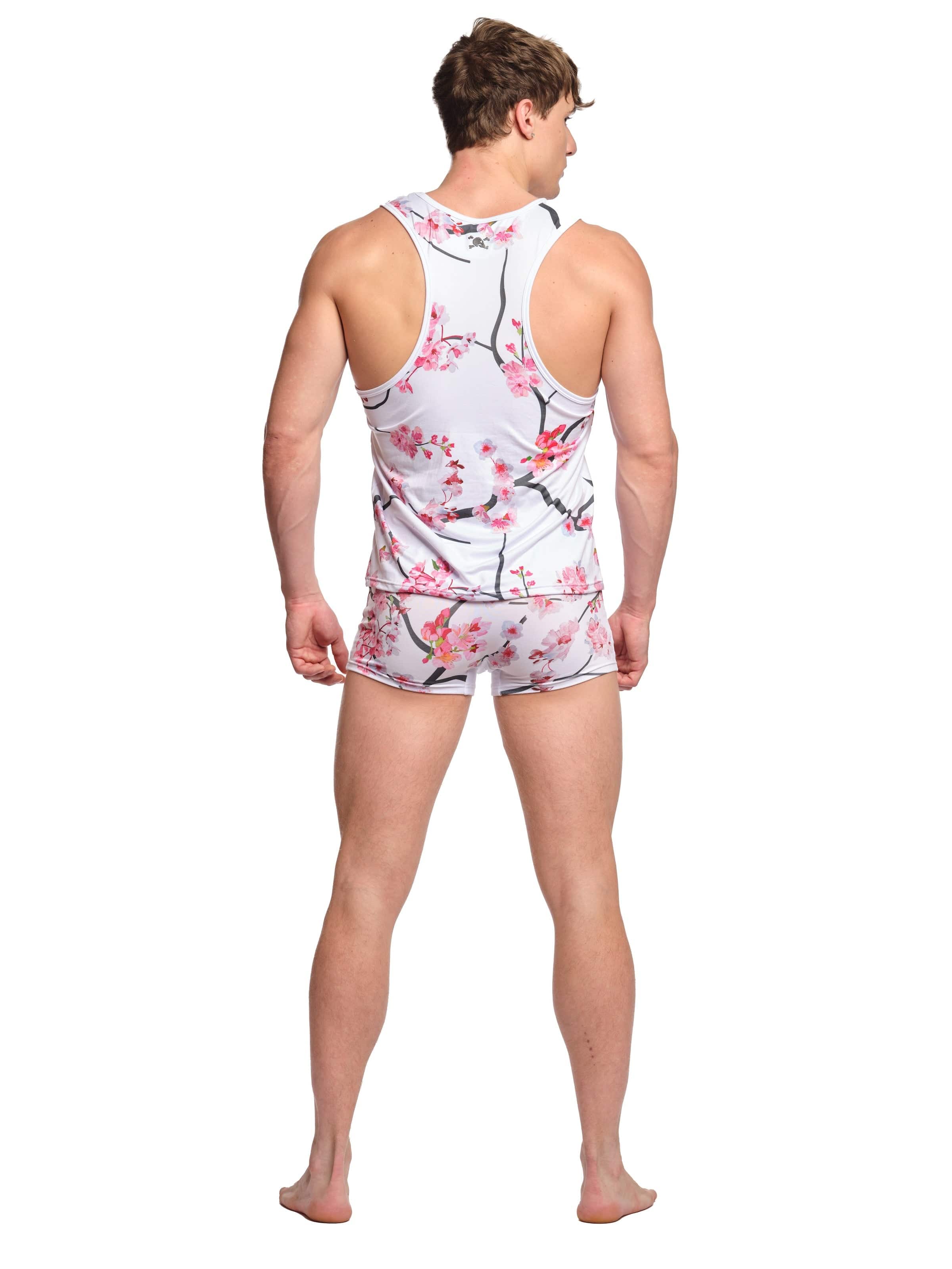 Cherry Blossom Print Women's Sleeveless Tank Top - Soft Breathable Summer Blouse for Casual Wear, Beach Outfits & Yoga