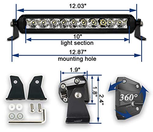 Aurora S5 Amber 10-Inch Off-Road LED Light Bar - NSSR Series - Waterproof & Durable for Trucks, ATVs, UTVs, Jeeps & Off-Road Adventures