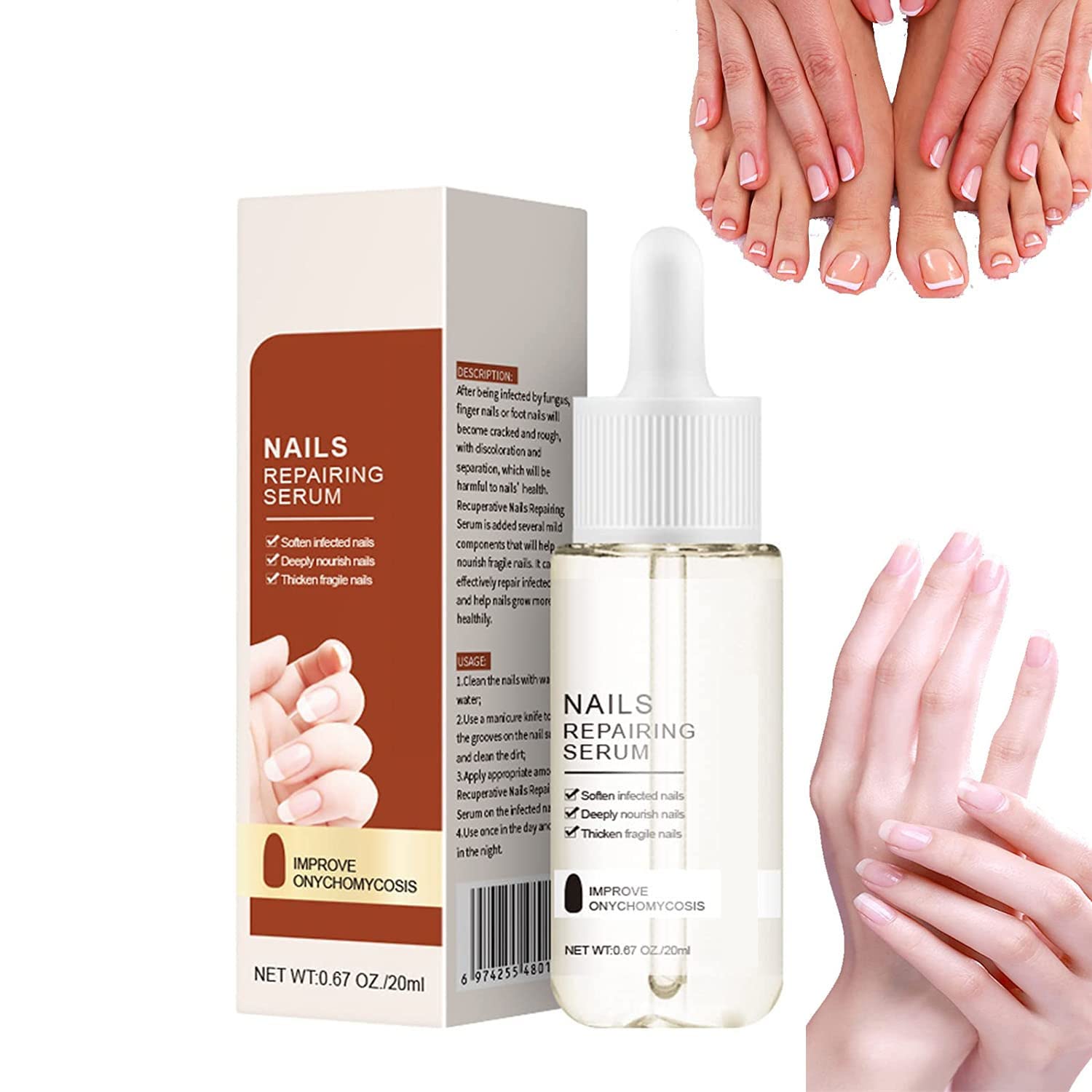 7 Days Nail Growth & Strengthening Oil Serum - Natural Toenail Treatment for Stronger Nails, Nail Repair Solution with Cuticle Care - Perfect for Dry, Brittle Nails & At-Home Manicures (1 Pack)