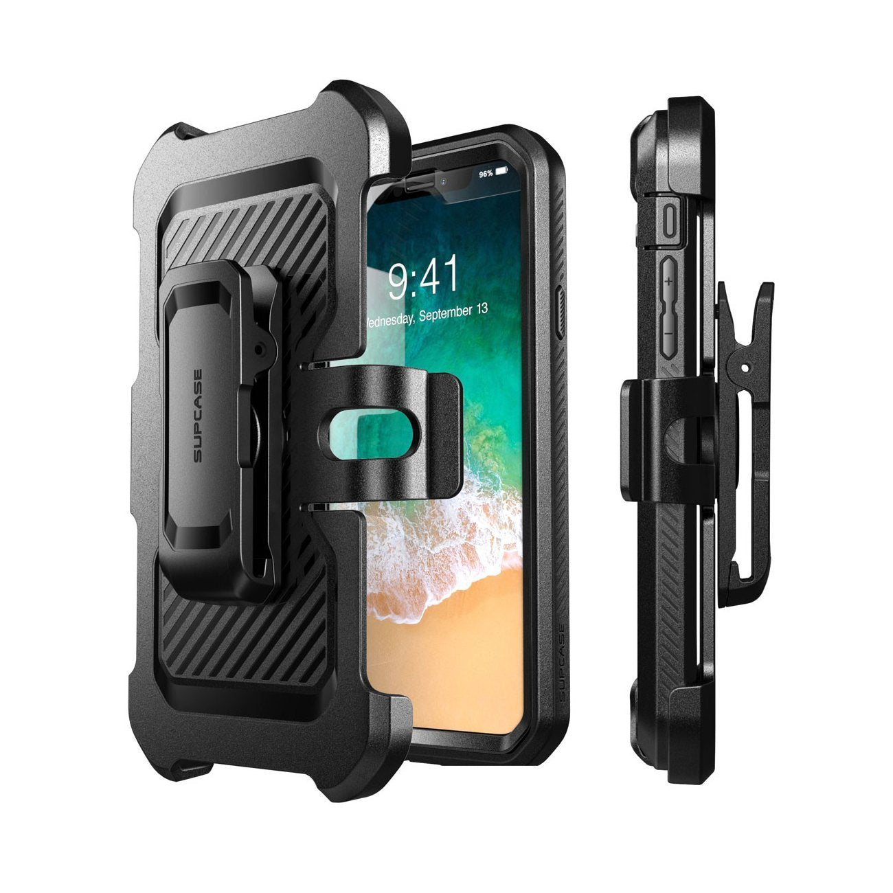 iPhone X / XS Unicorn Beetle Pro Rugged Holster Case - Heavy Duty Protection with Kickstand (Black) | Shockproof Cover for Outdoor, Work & Travel