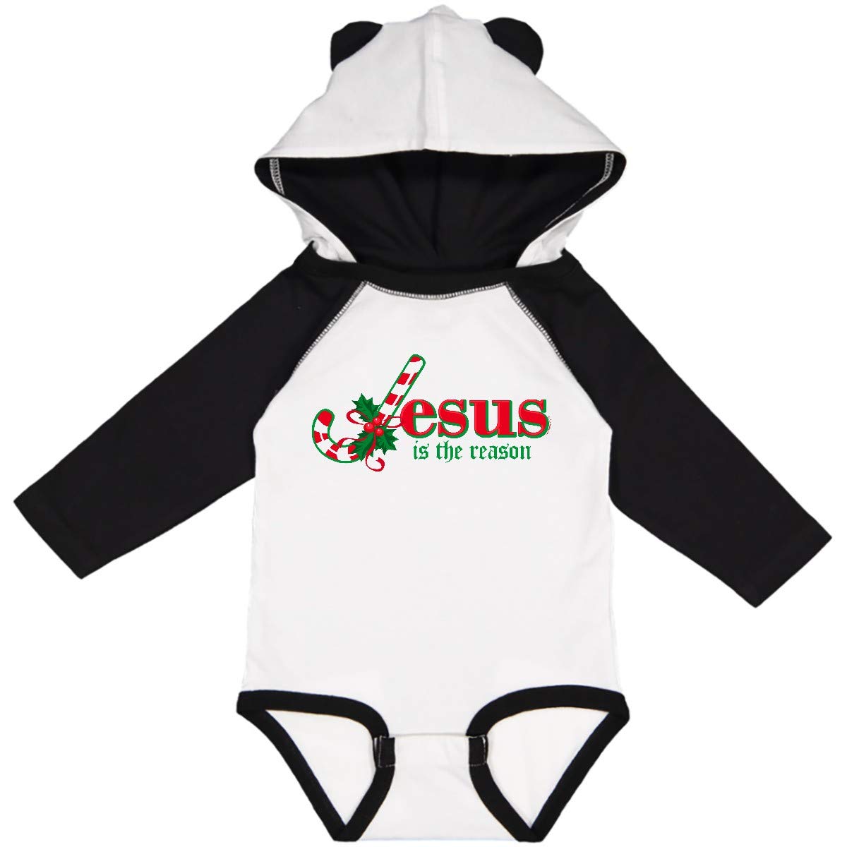 Inktastic Candy Cane Jesus Christmas Long Sleeve Baby Bodysuit - Holiday Outfit for Infants, Festive Church Wear & Family Photo Outfits