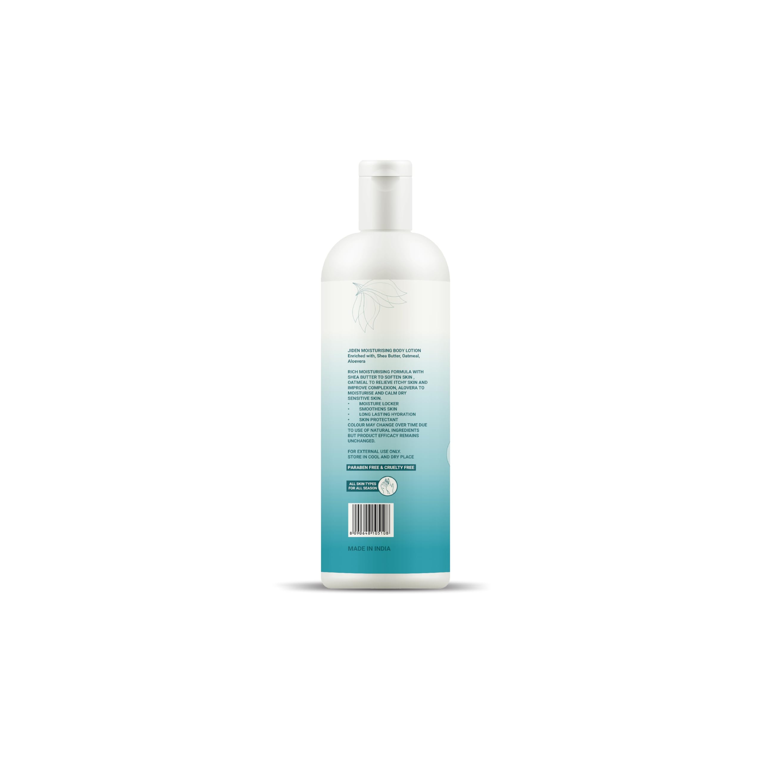 JIDEN Moisturizing Body Lotion for Dry & Sensitive Skin - Shea Butter, Oatmeal & Aloe Vera Enriched - 6.76 fl oz (200ml) - Deep Hydration for Daily Skincare & After Sun Care