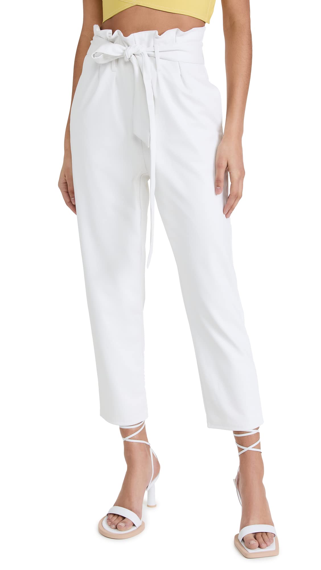 Commando Women's Faux Leather High Waist Paperbag Pants - Stylish & Comfortable Trousers for Work, Date Night & Casual Outfits