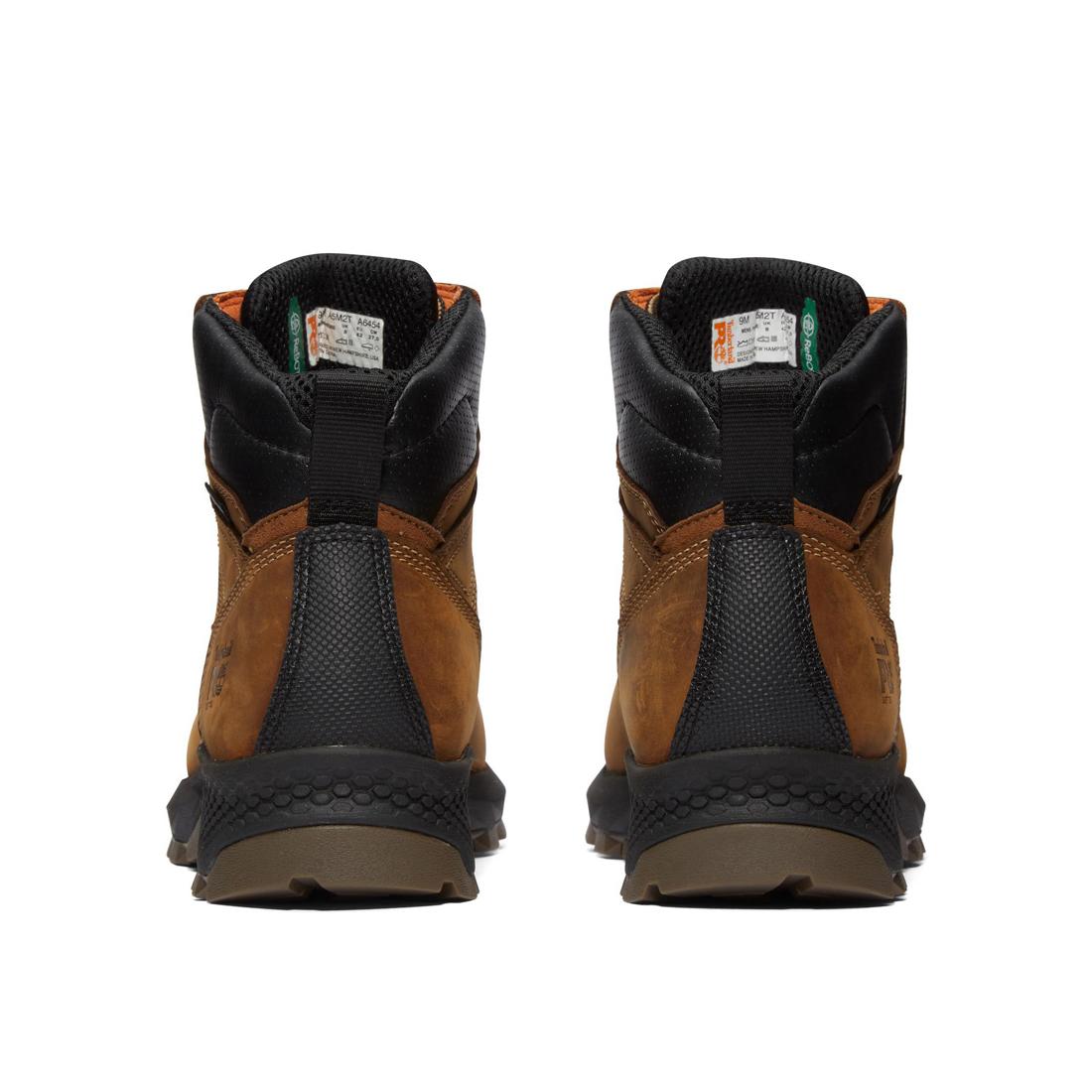 Titan EV 6 Inch Soft Toe Waterproof Work Boots for Men - Brown Safety Shoes for Construction, Hiking & Outdoor Work - Slip Resistant & Comfortable