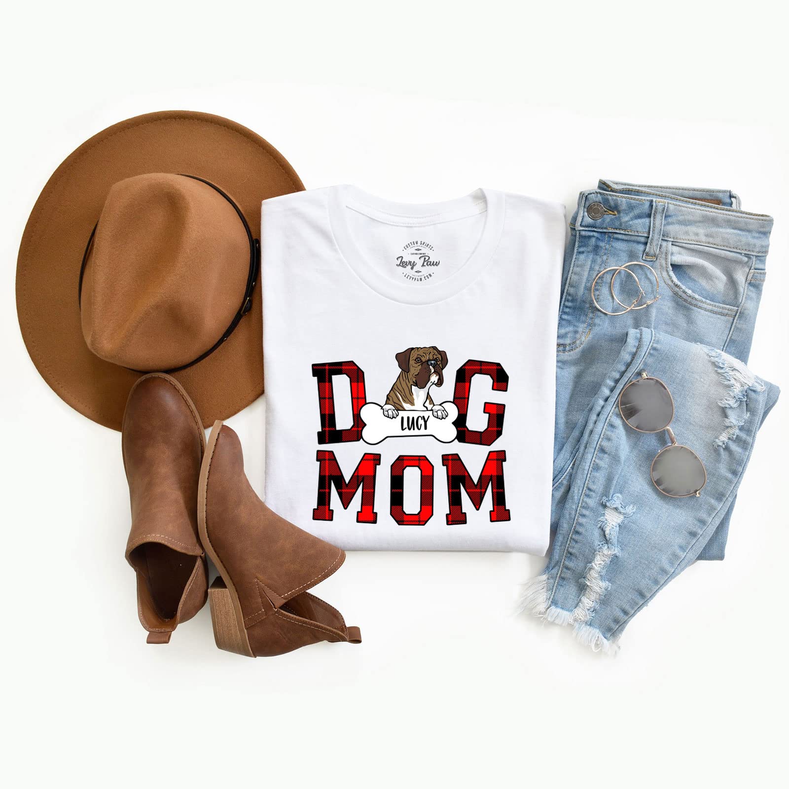 Personalized Boxer Dog Mom T-Shirt - Cute Funny Boxer Dog Lover Gift for Women - Perfect for Birthdays, Mother's Day & Dog Lovers