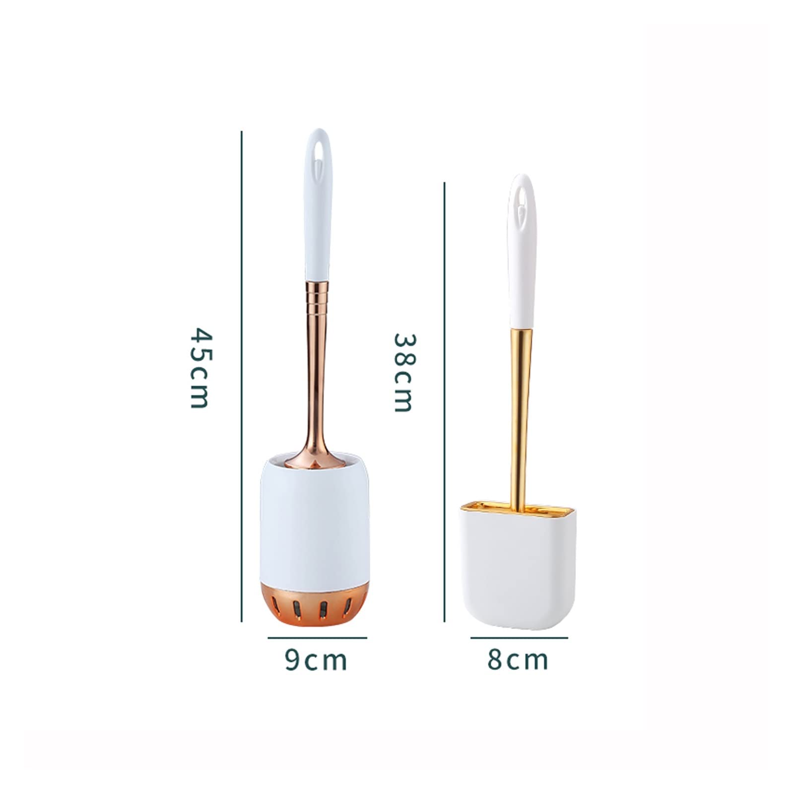 Stainless Steel Wall-Mounted Toilet Brush Set - Long Handle Deep Cleaning Toilet Brush with Durable Holder for Bathroom, Home & RV Use (Color: Elegant White) | Perfect for Small Spaces & Easy Bathroom Cleaning