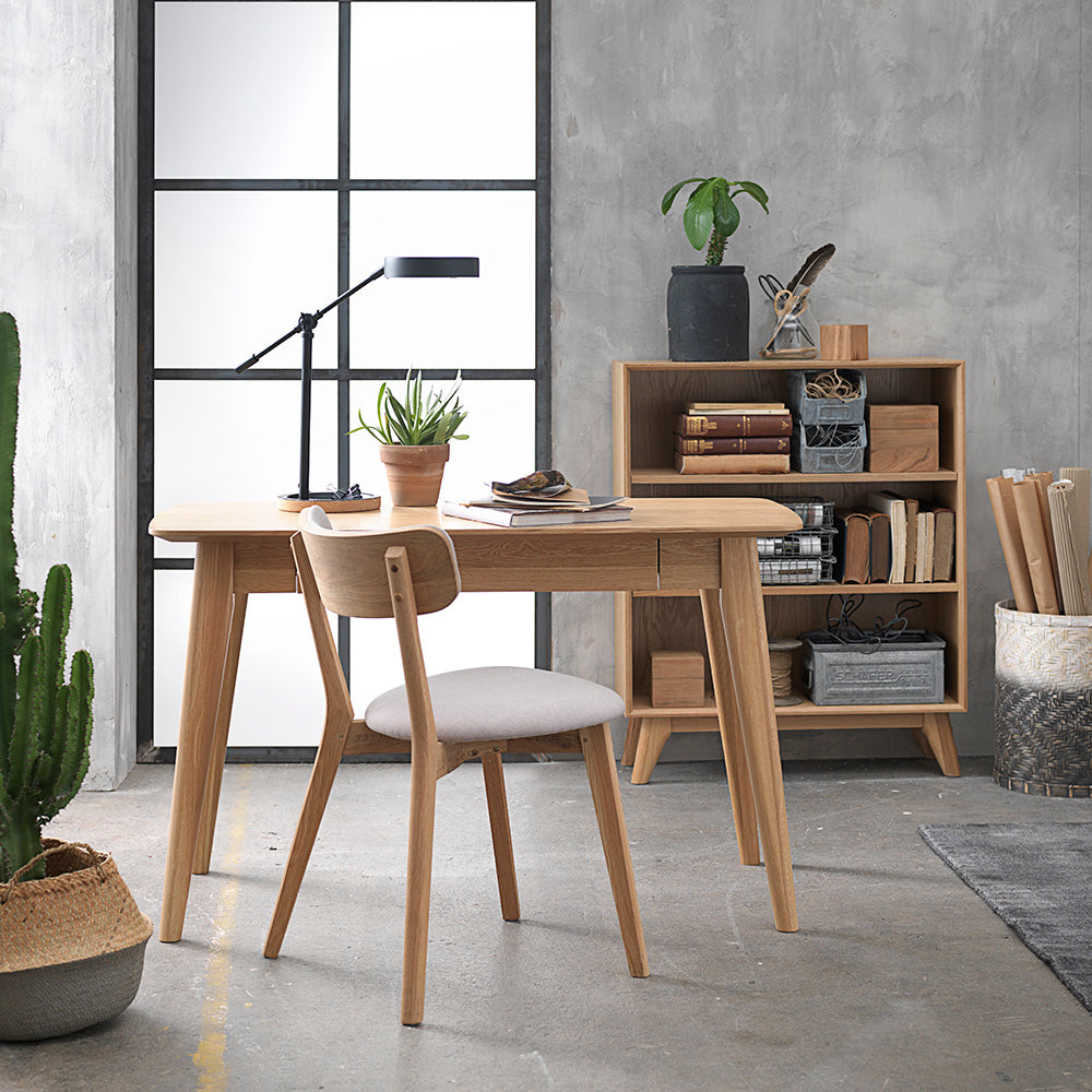 JAREL 47-Inch Natural Wood Study Desk - Perfect for Home Office, Student Dorm & Small Spaces