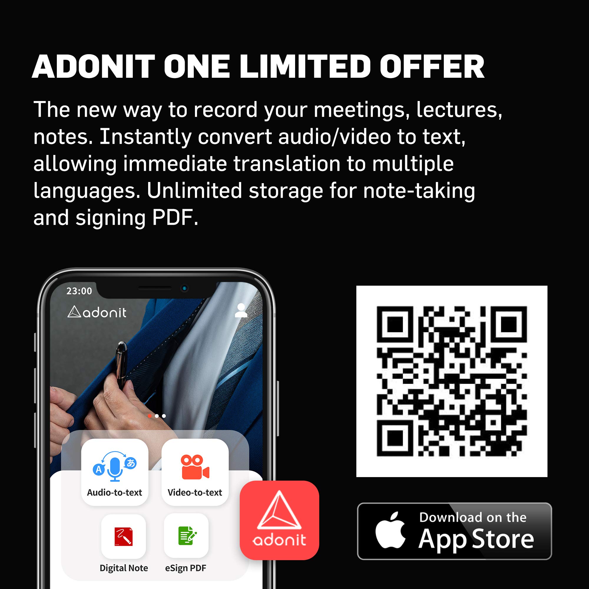 Adonit Pro 4 (Black) Premium Stylus Pen for iPad, iPhone & Android - Ultra Precise Fine Point Stylus with Palm Rejection - Perfect for Drawing, Note Taking & Digital Art on Touchscreen Devices