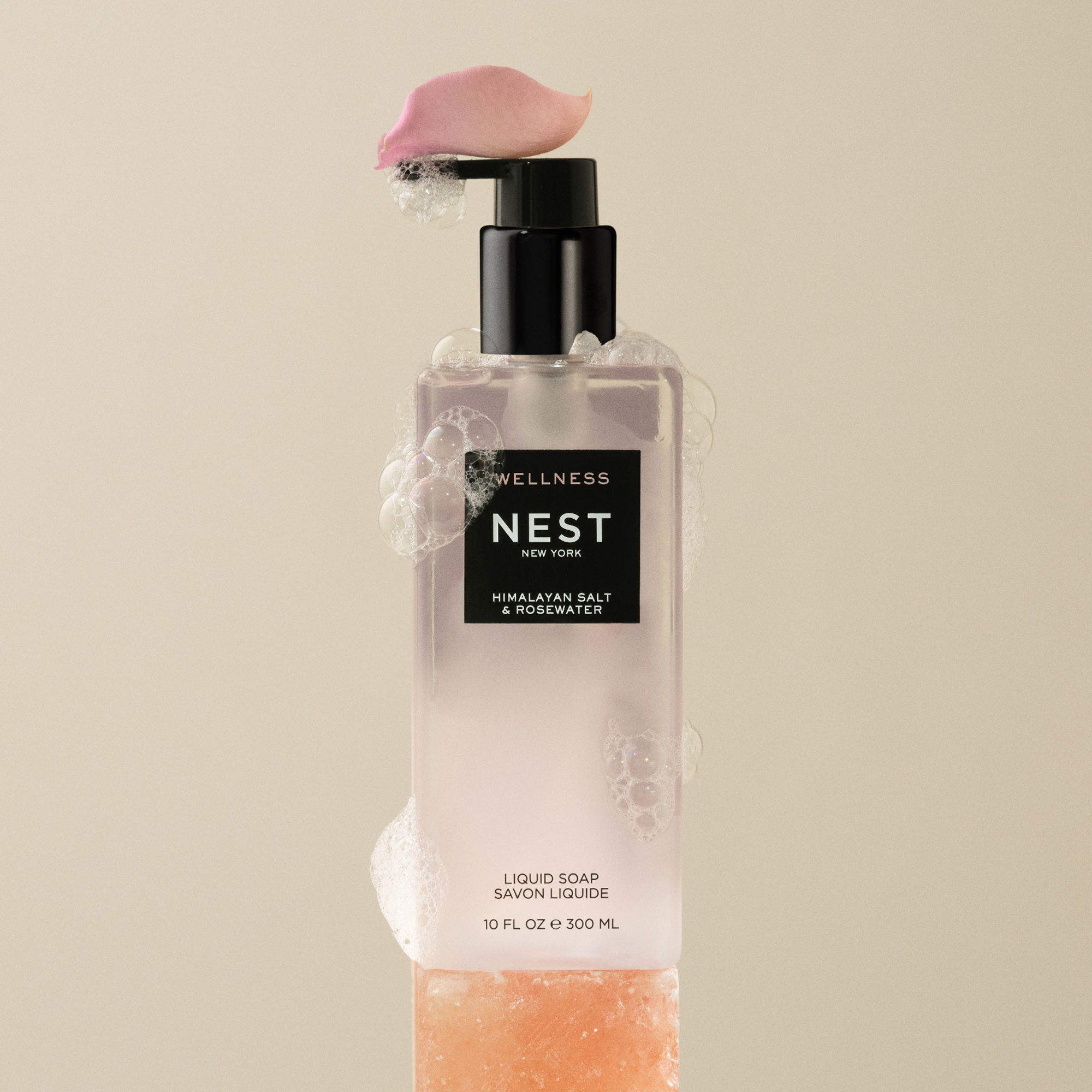 Himalayan Salt & Rosewater Liquid Soap - Natural Hand Wash for Dry Skin - Hydrating & Gentle Cleanser for Face & Body - Perfect for Daily Use at Home, Spa, or Travel