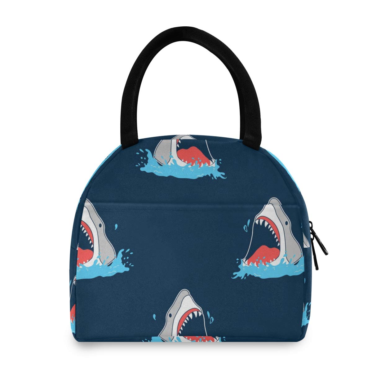 Shark Open Mouth Insulated Lunch Bag for Men & Women - Freezable Wide-Open Lunch Box for Work, Office, School & Picnic - Perfect for Meal Prep, Beach Trips & Outdoor Adventures