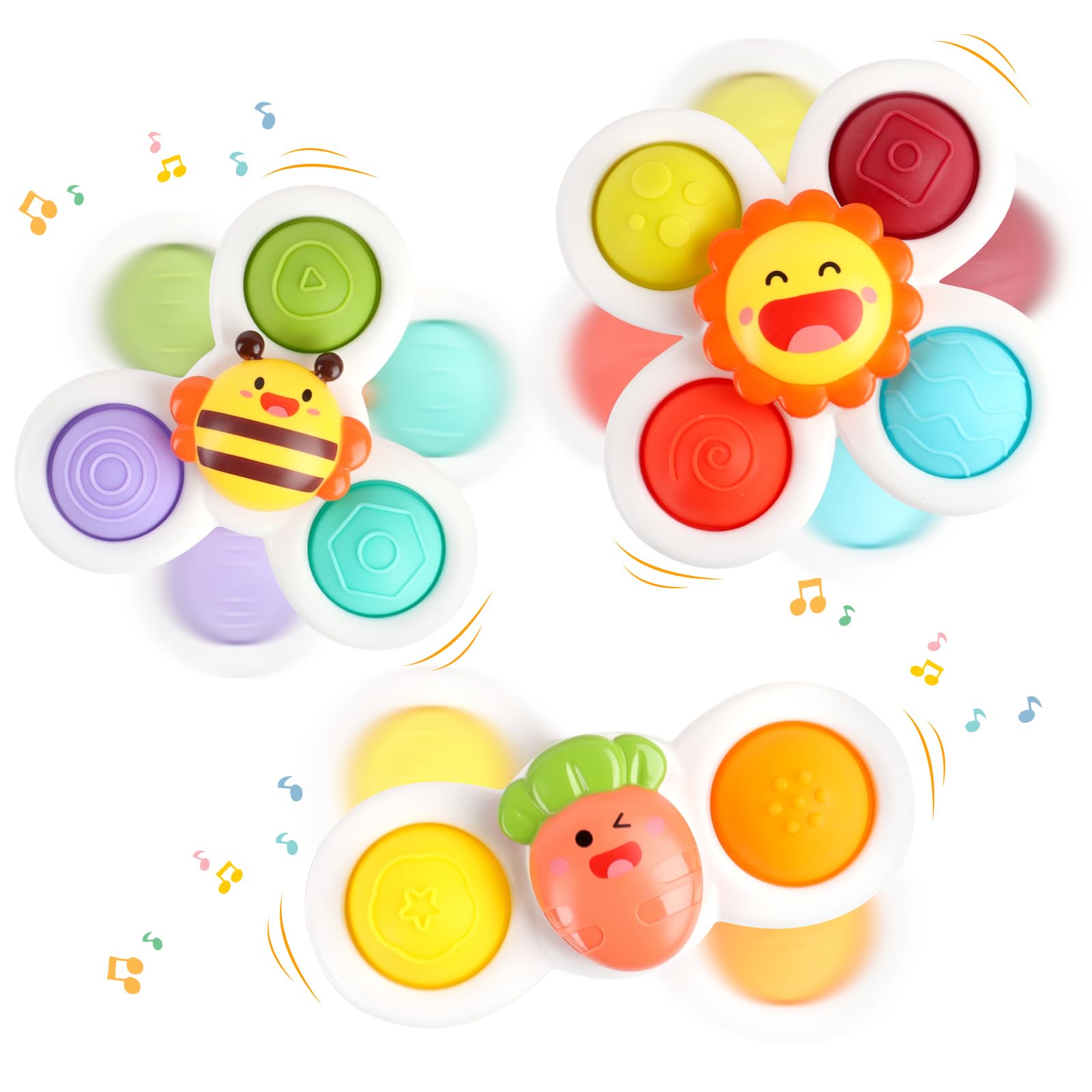 **3-Piece Baby Bath Toys Set - Fun Rotating & Suction Learning Toys for Toddlers, Boys & Girls - Perfect Christmas & Birthday Gifts for Kids (Bathtub, Pool & Playtime Fun)**