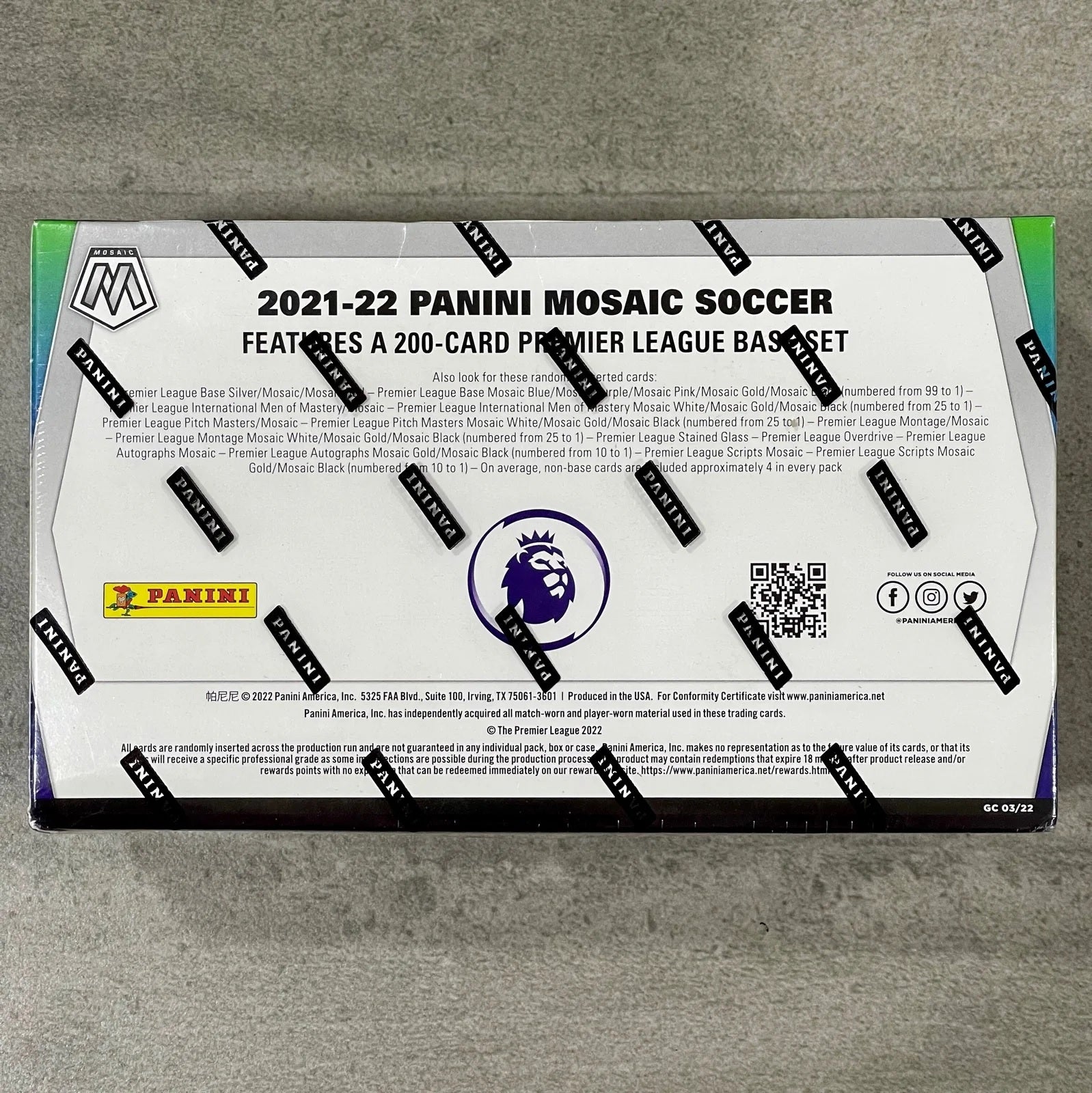 2021-22 Panini Mosaic Premier League Soccer Hobby Box - 10 Packs (15 Cards Per Pack) + 1 Autograph Card - Collectible Trading Cards for Soccer Fans & Card Collectors - Perfect for Gifts, Investments, and Game Day Excitement